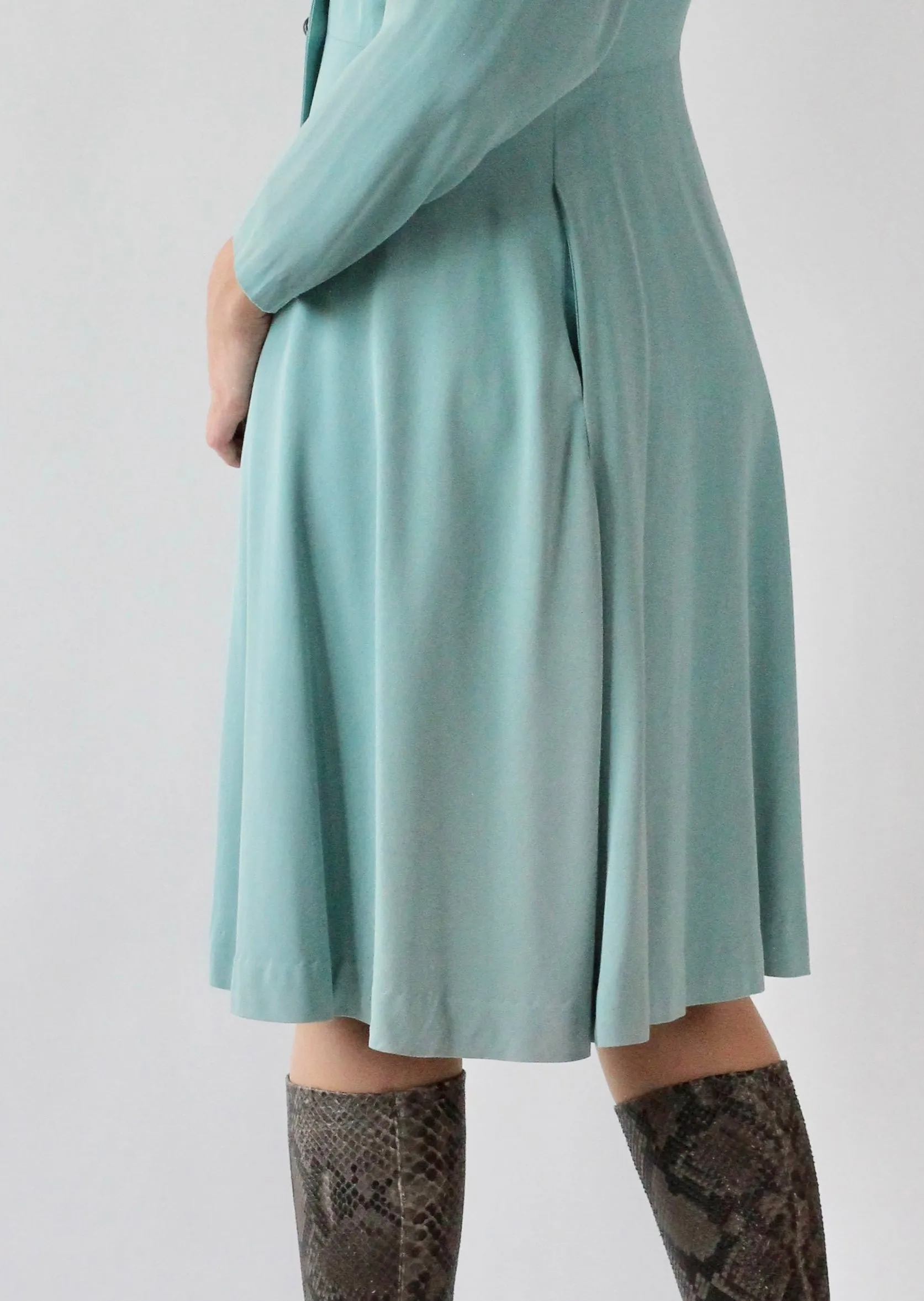 1940s Light Blue Princess Coat // Size M