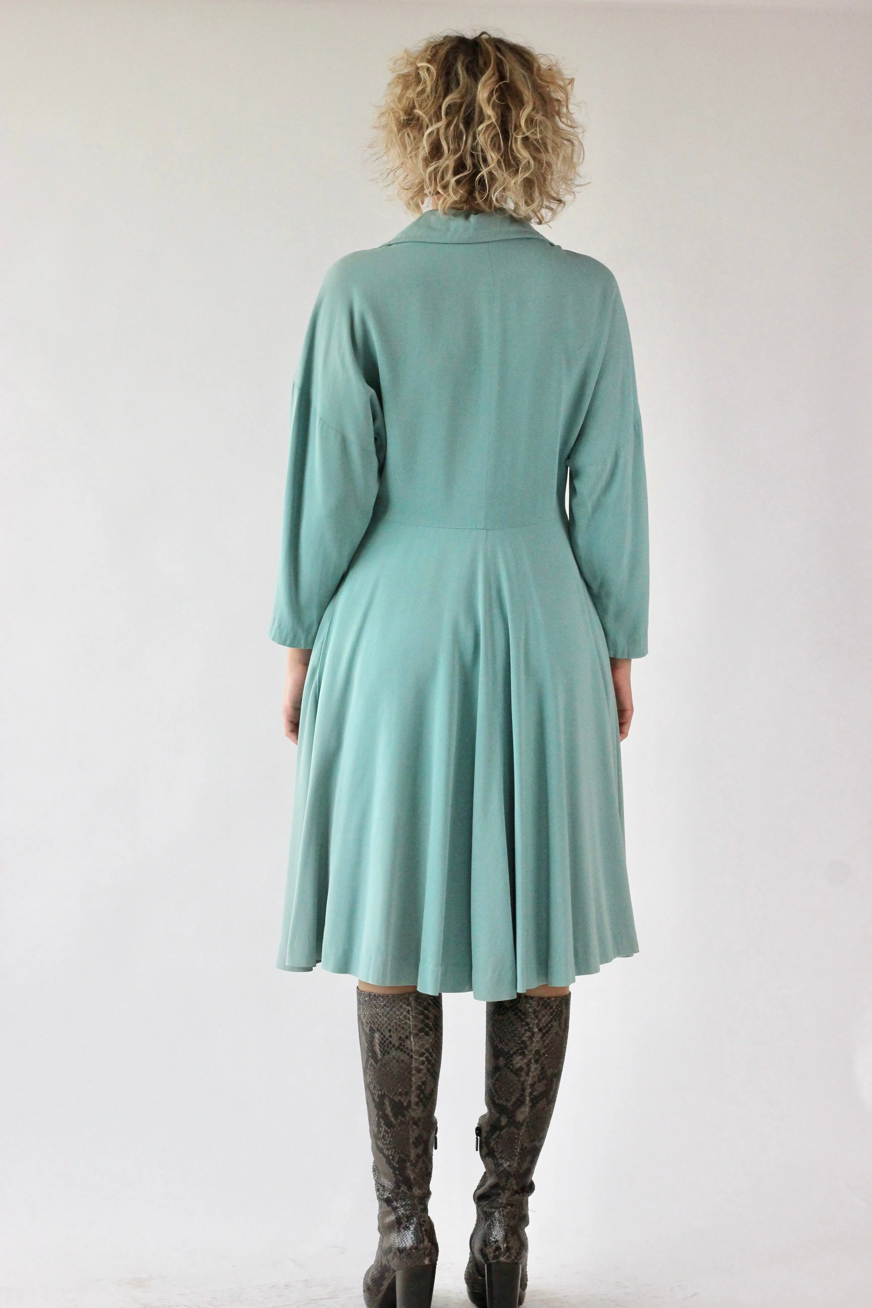 1940s Light Blue Princess Coat // Size M