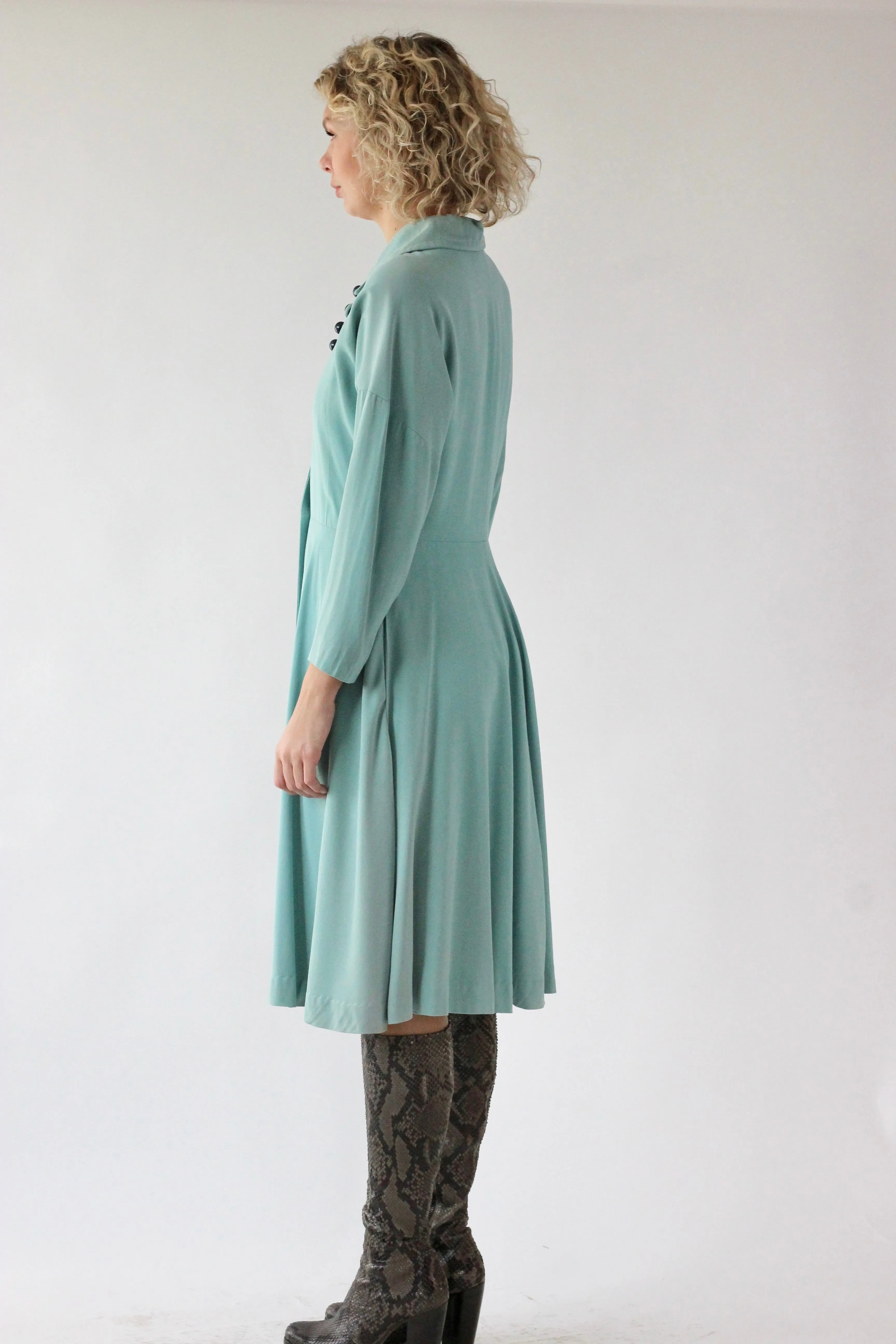 1940s Light Blue Princess Coat // Size M