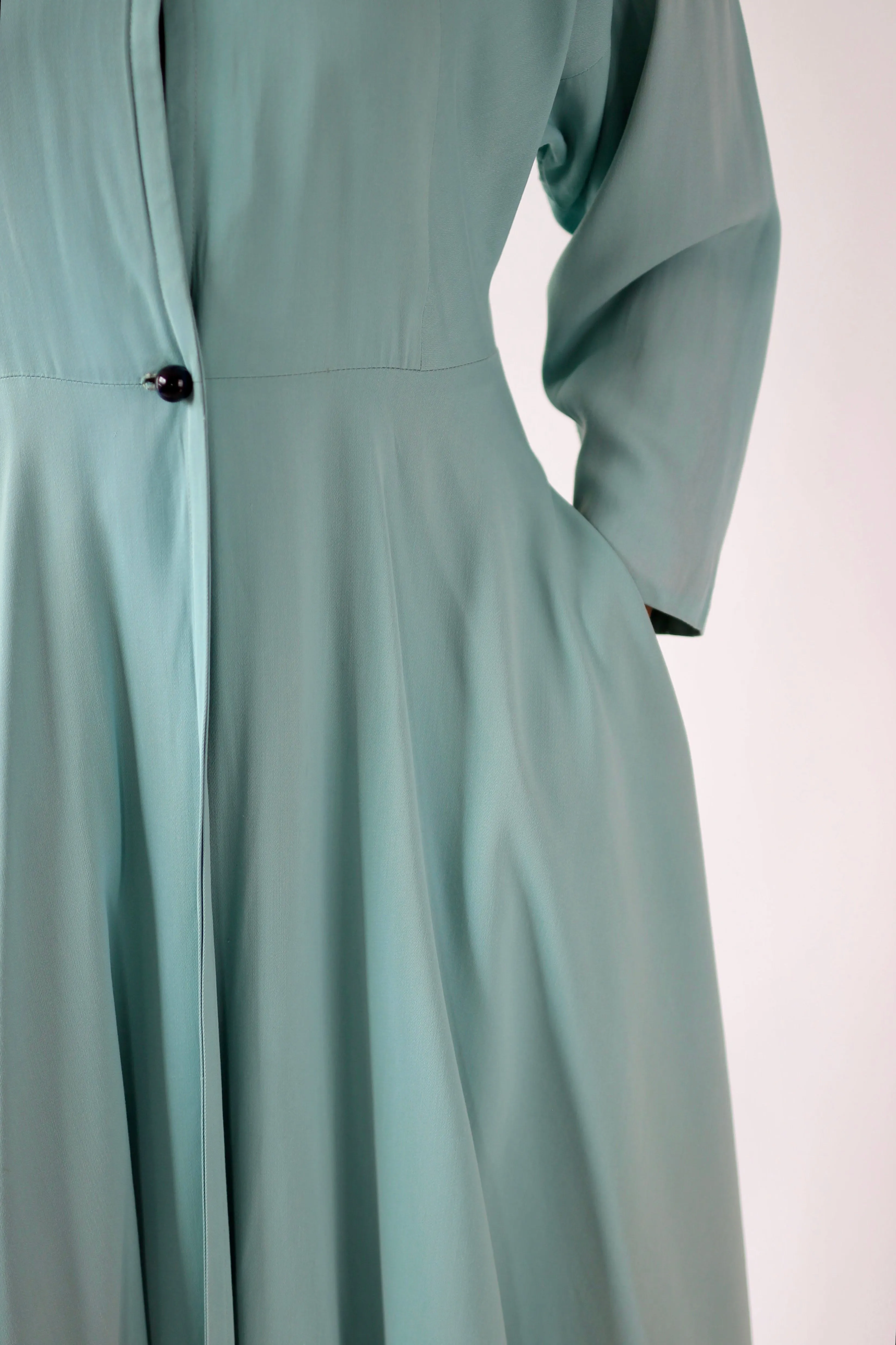 1940s Light Blue Princess Coat // Size M