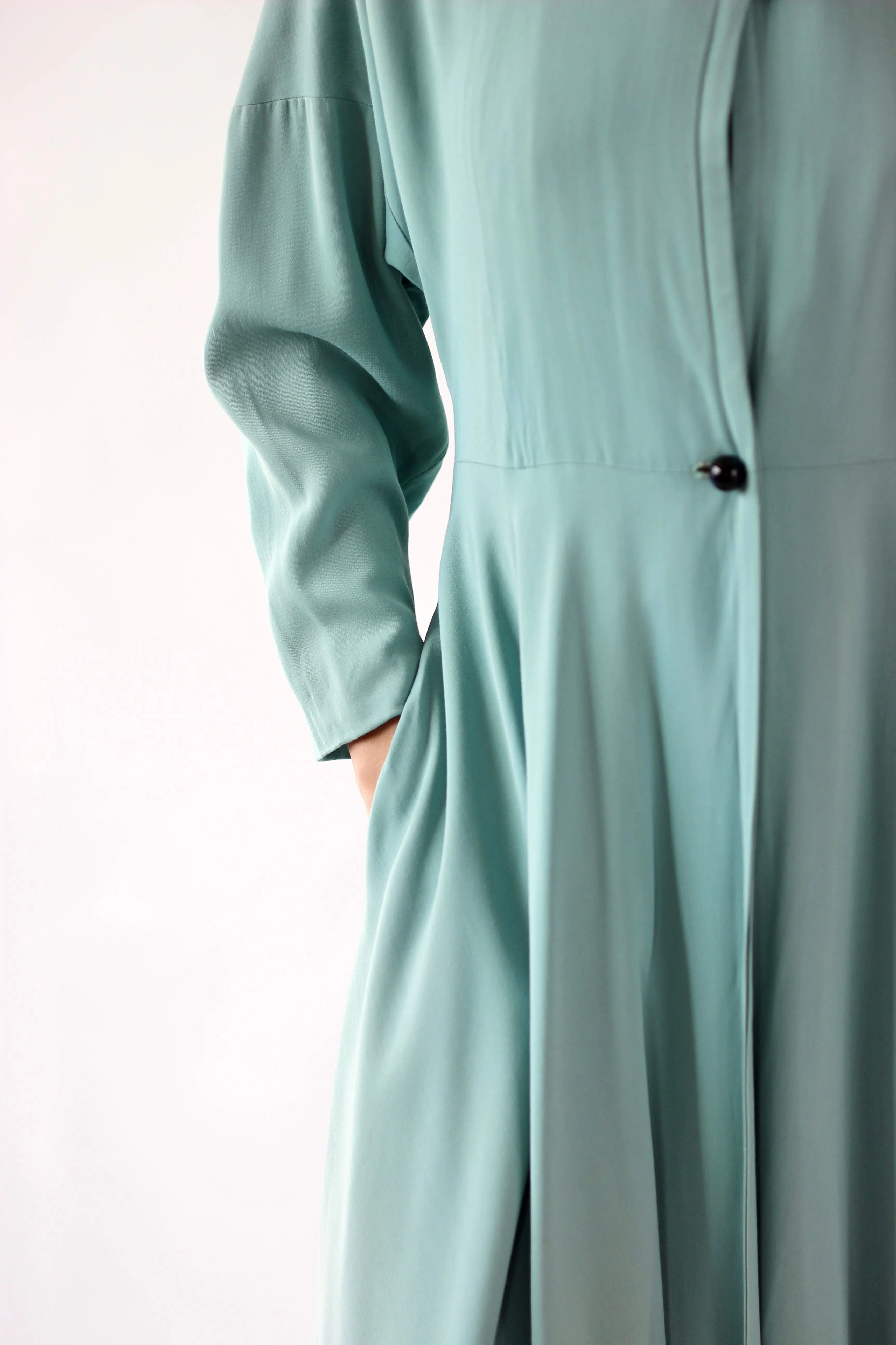 1940s Light Blue Princess Coat // Size M