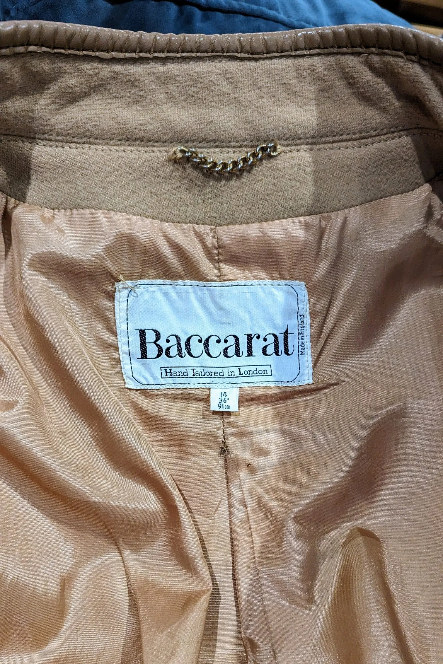 1970s Baccarat Camel Winter Wool Toggle Coat for Vogue Cambridge with Leather Trim