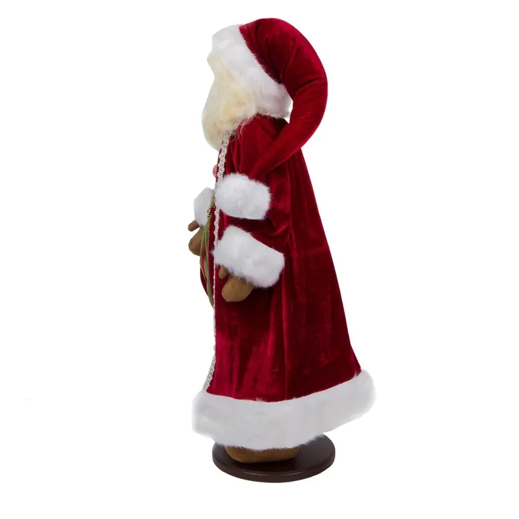 28" Deck The Halls Santa Doll with Stand