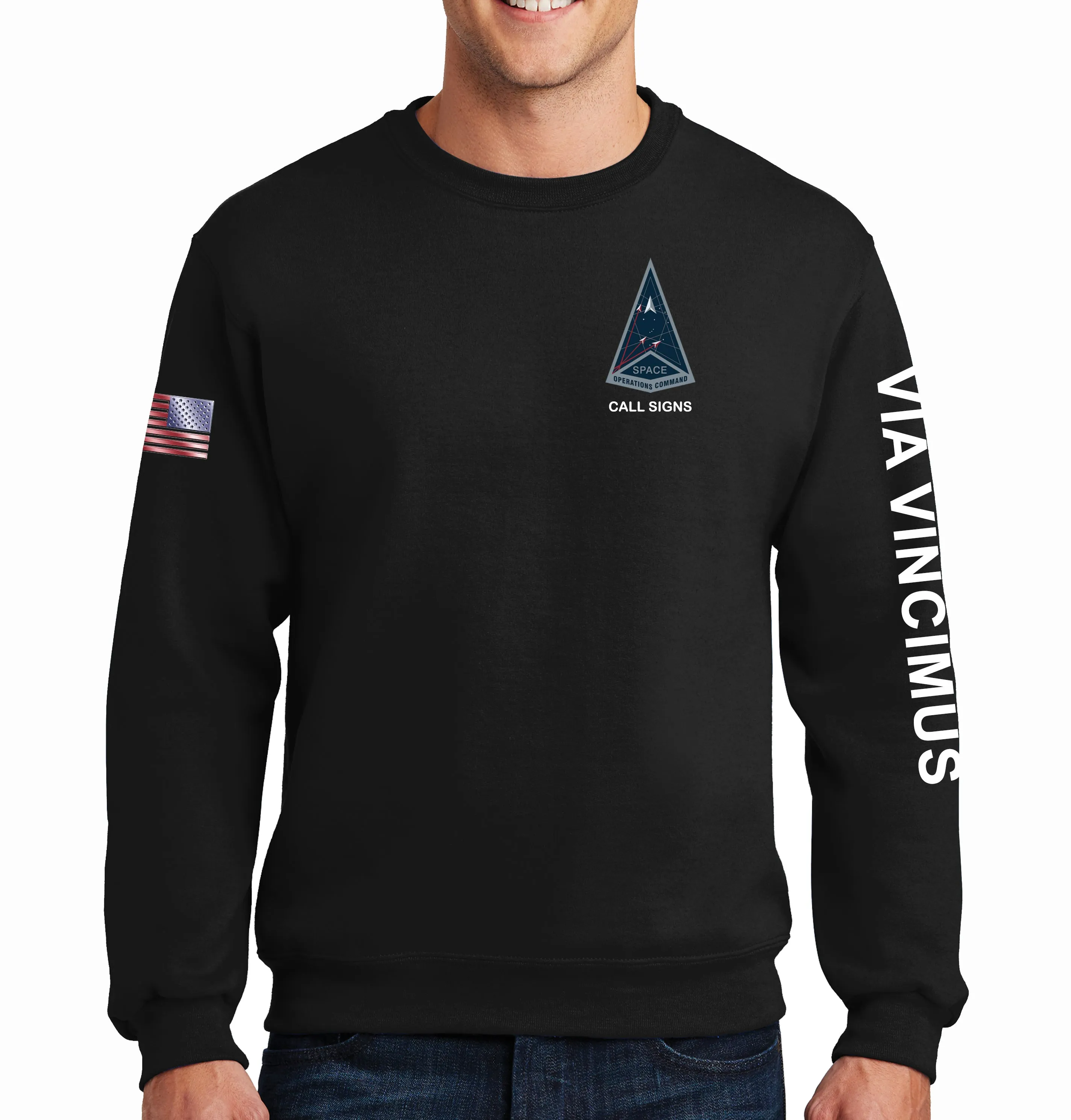 50-50 Blend Crewneck Unisex Sweatshirt (Text Down Sleeve). This shirt IS approved for PT.