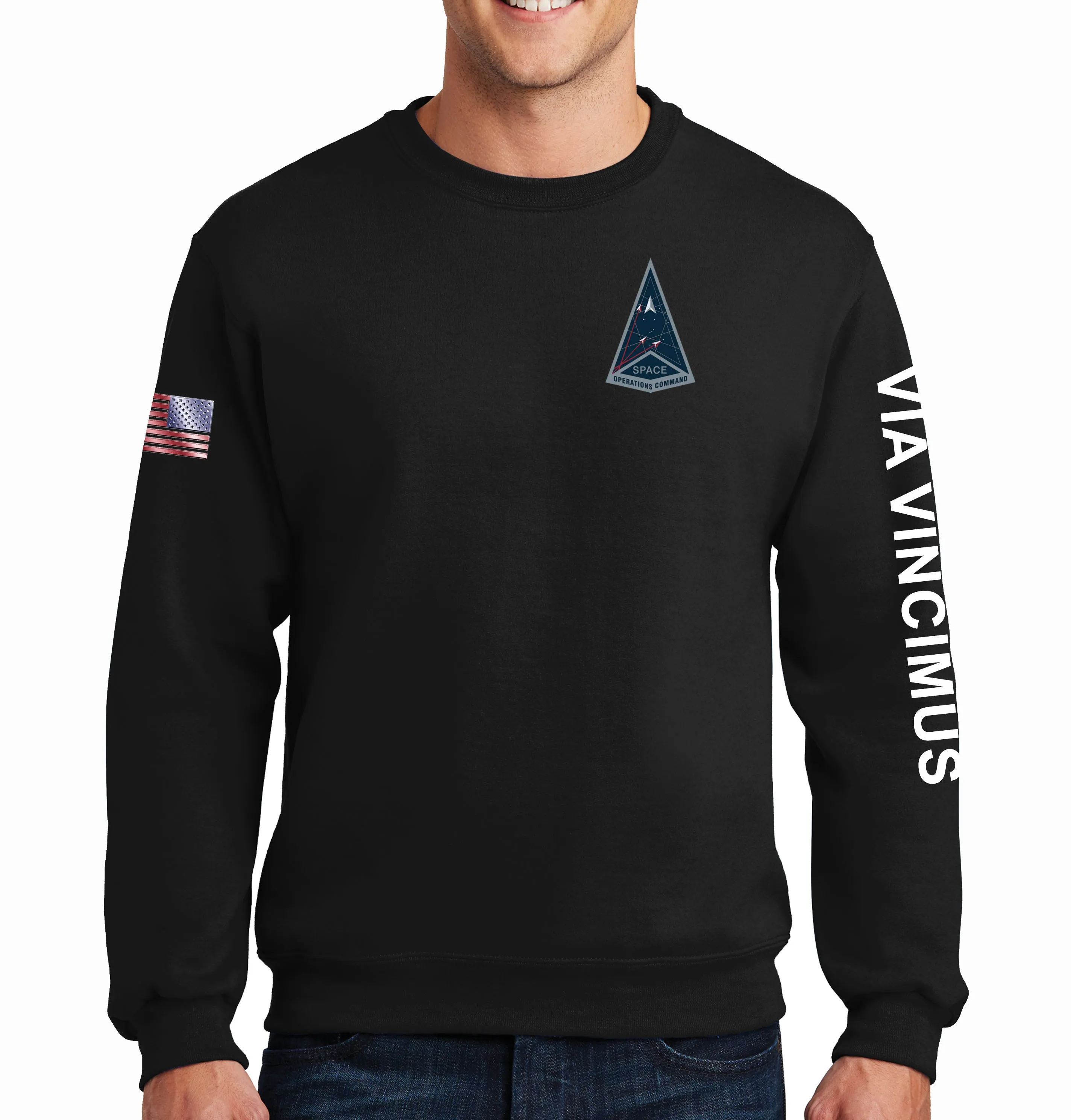 50-50 Blend Crewneck Unisex Sweatshirt (Text Down Sleeve). This shirt IS approved for PT.