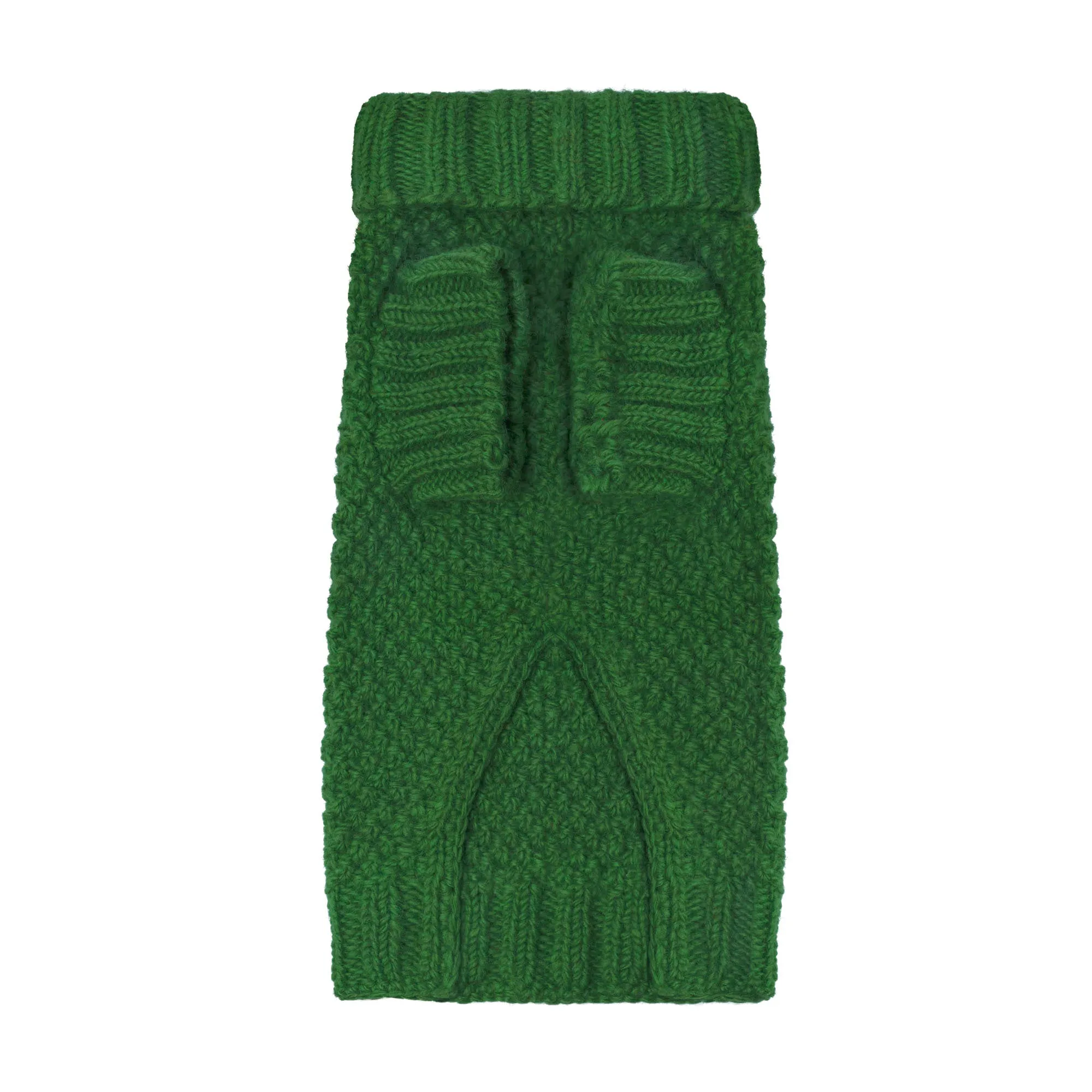 Allen Bobble Pea Green Hand knitted Designer Wool Dog Jumper