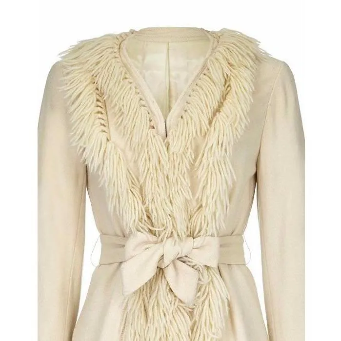 ARCHIVE - 1970s Cream Wool Tassle Coat