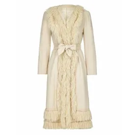 ARCHIVE - 1970s Cream Wool Tassle Coat