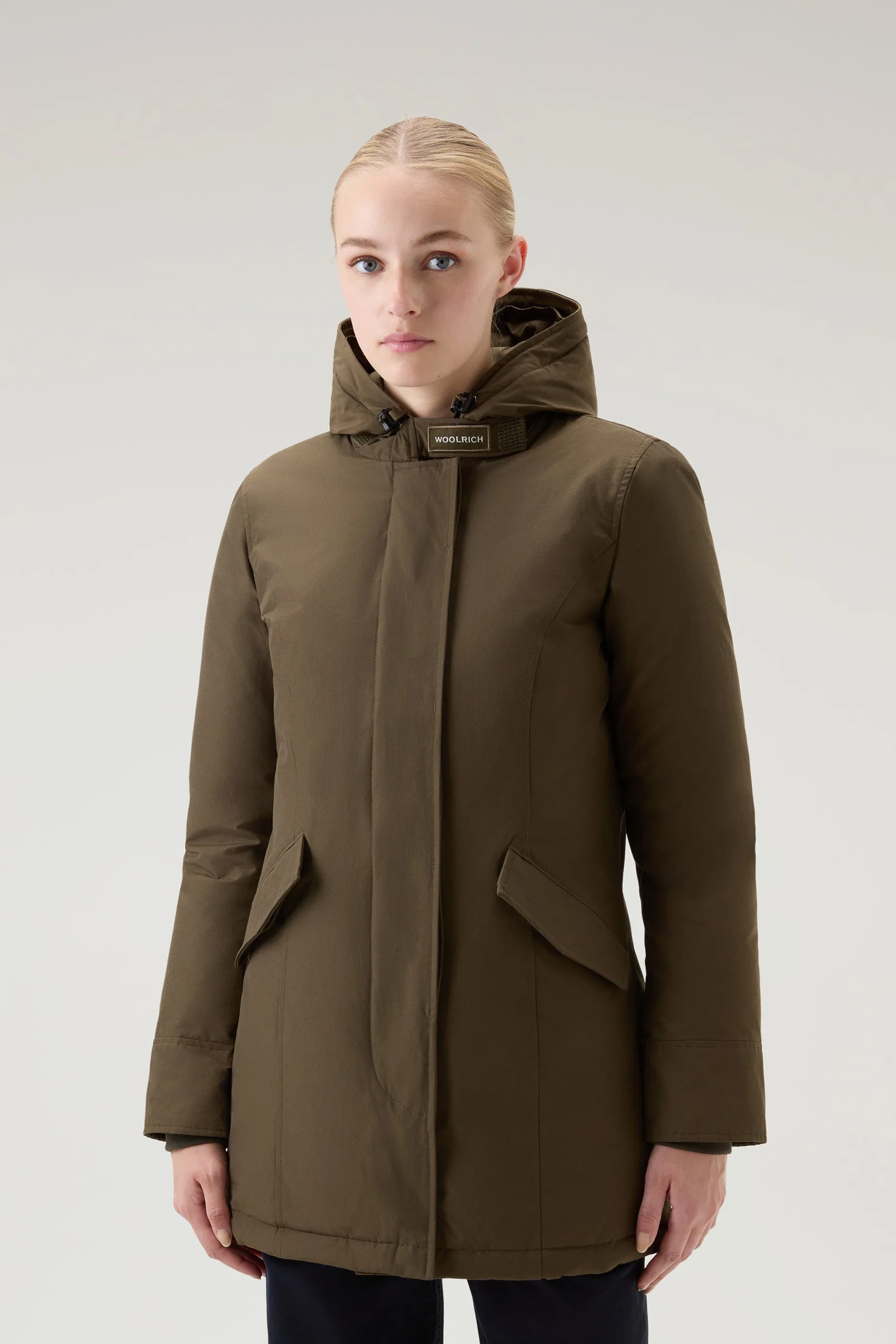 Arctic Parka in Ramar Cloth with Detachable Fur Trim Dark Green