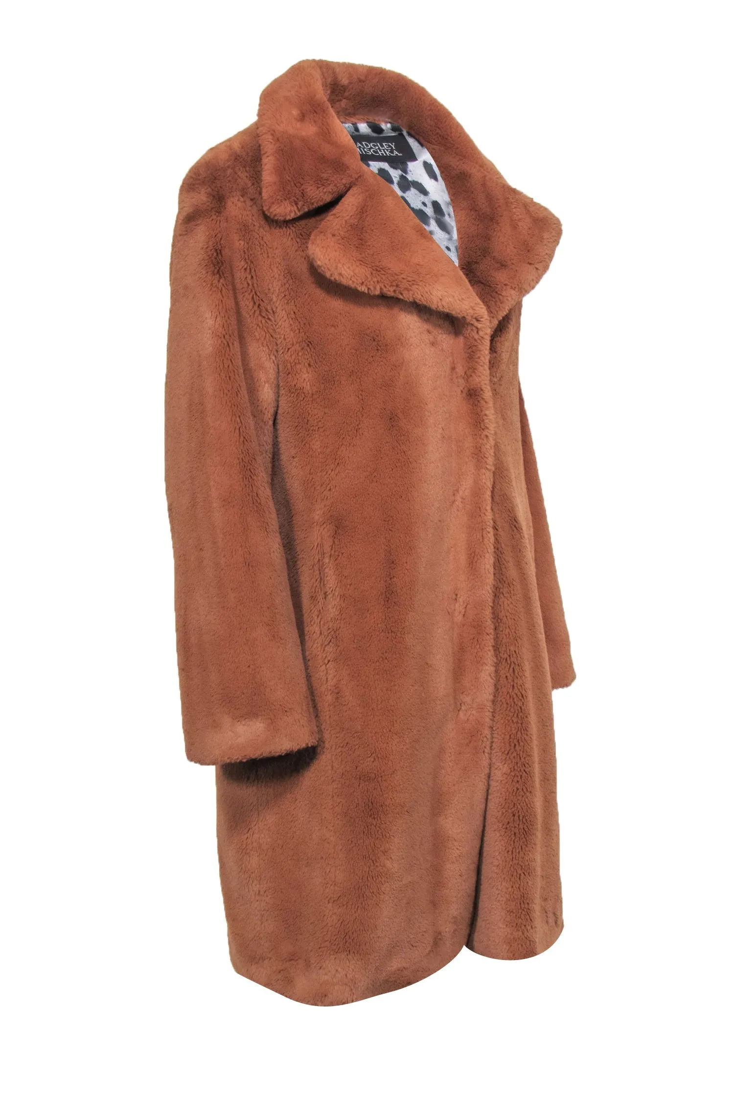 Badgley Mischka - Brown Faux Fur Midi Coat Sz S