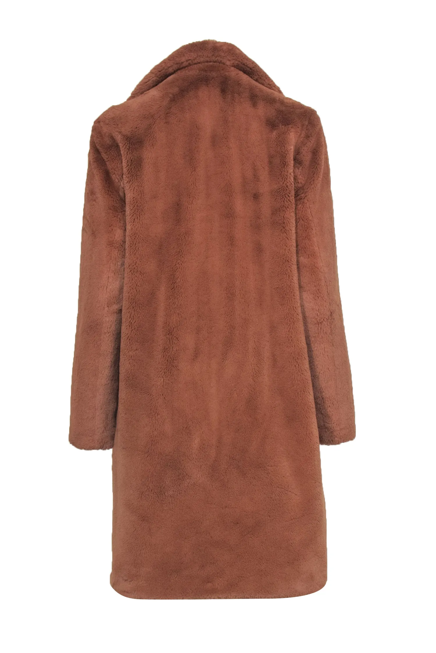 Badgley Mischka - Brown Faux Fur Midi Coat Sz S