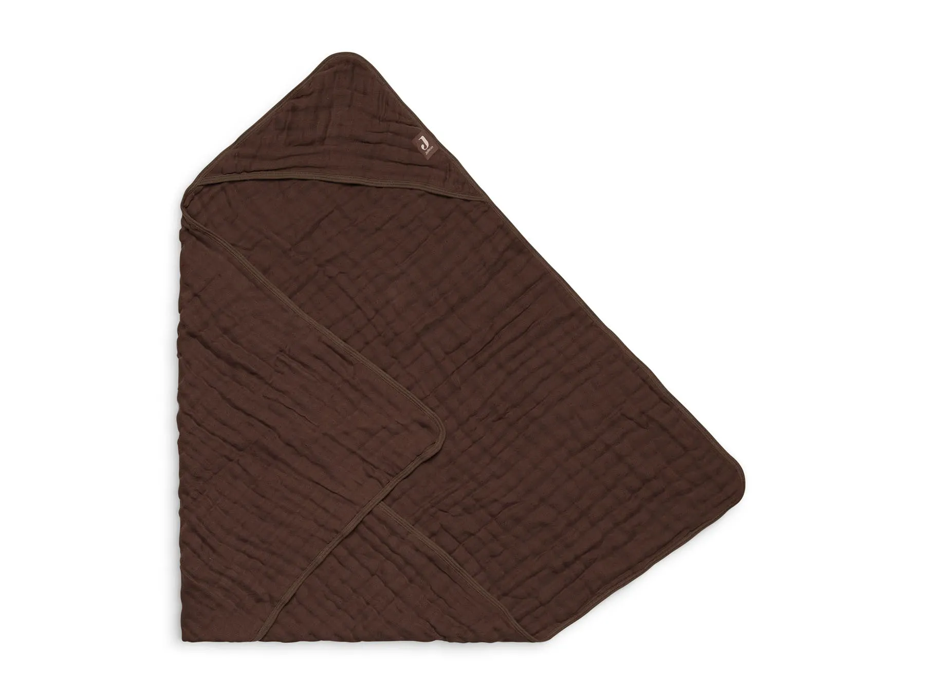 Bath cape Wrinkled Cotton 75x75cm - Chestnut