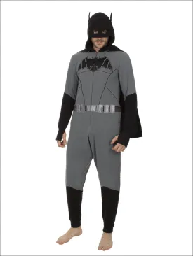 Batman Men's Onesie Union Suit Pajama with drop seat and cape  costume