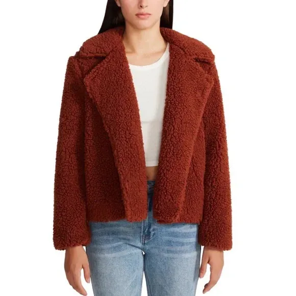 BB Dakota by Steve Madden Womens Teddy as She Goes Faux Fur Teddy Coat, XS