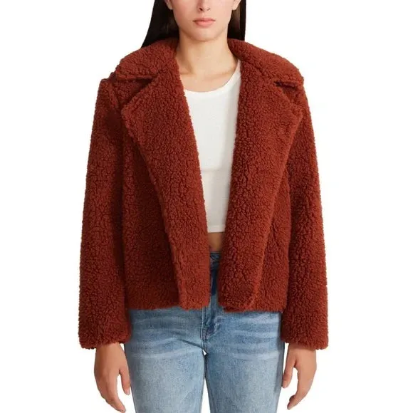 BB Dakota by Steve Madden Womens Teddy as She Goes Faux Fur Teddy Coat, XS