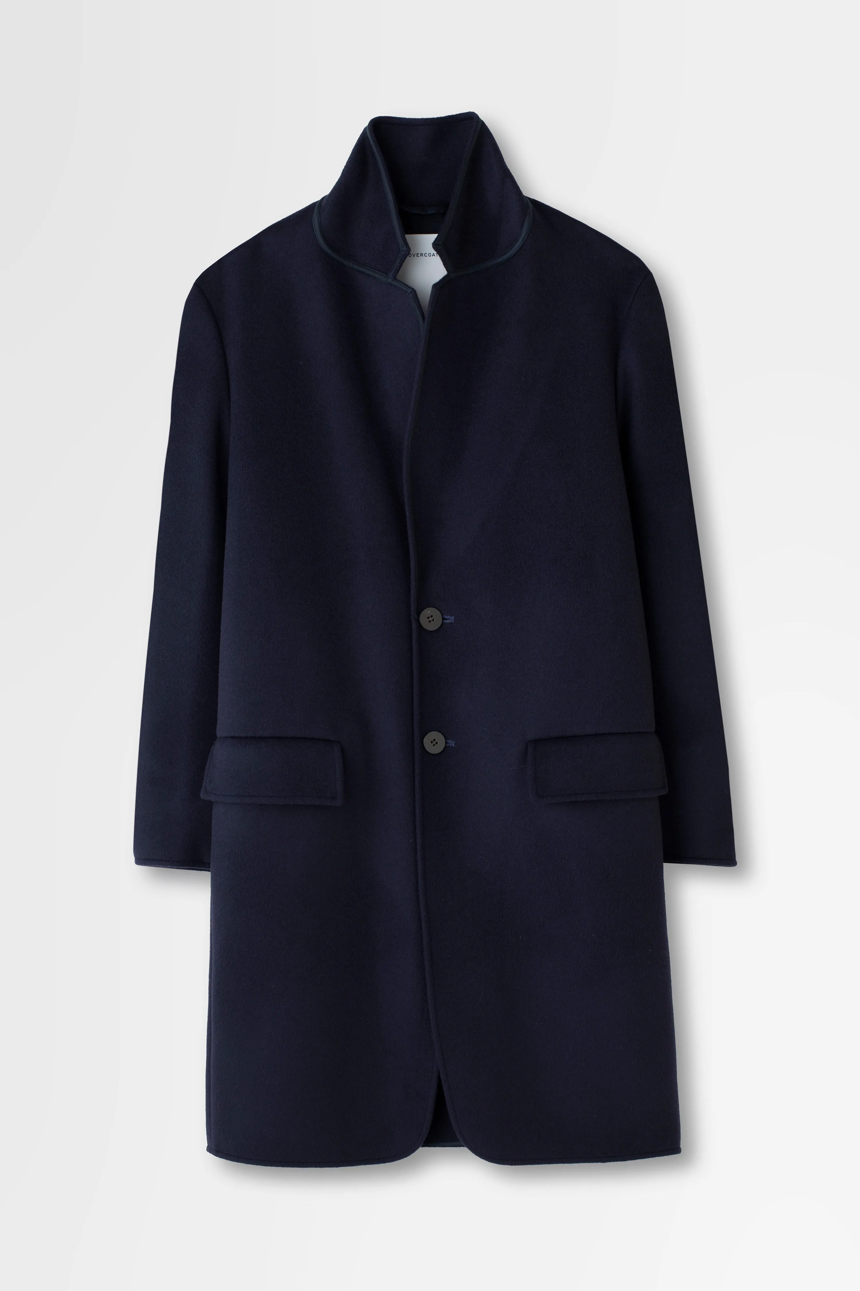 Beaver Wool Notch Coat in Navy