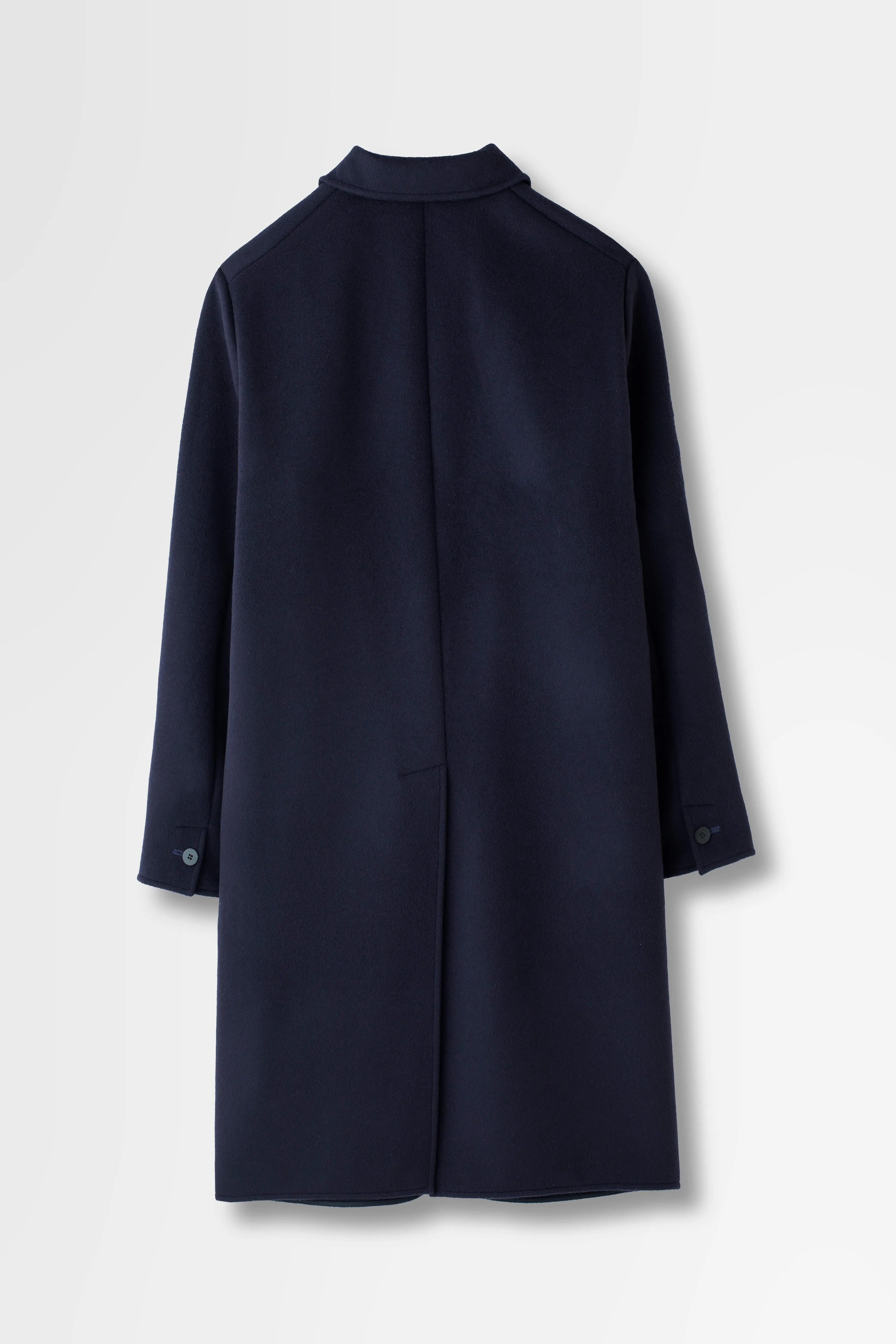 Beaver Wool Notch Coat in Navy