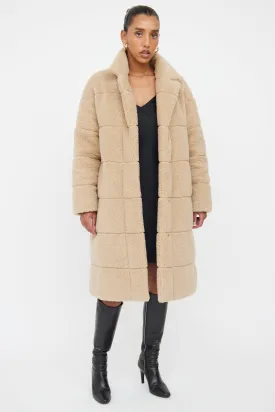 Beige Bagaud Reversible Teddy Puffer Coat