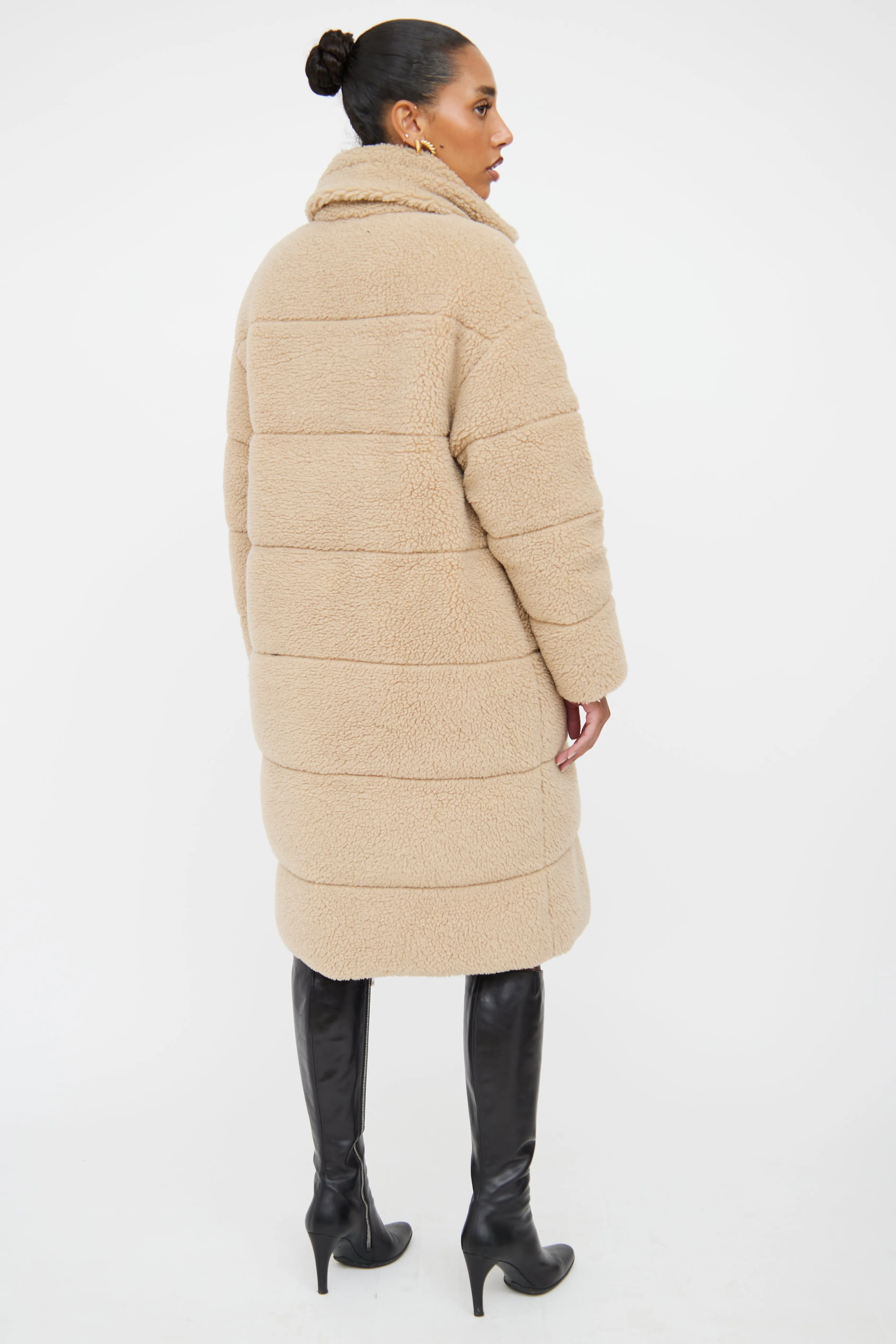 Beige Bagaud Reversible Teddy Puffer Coat