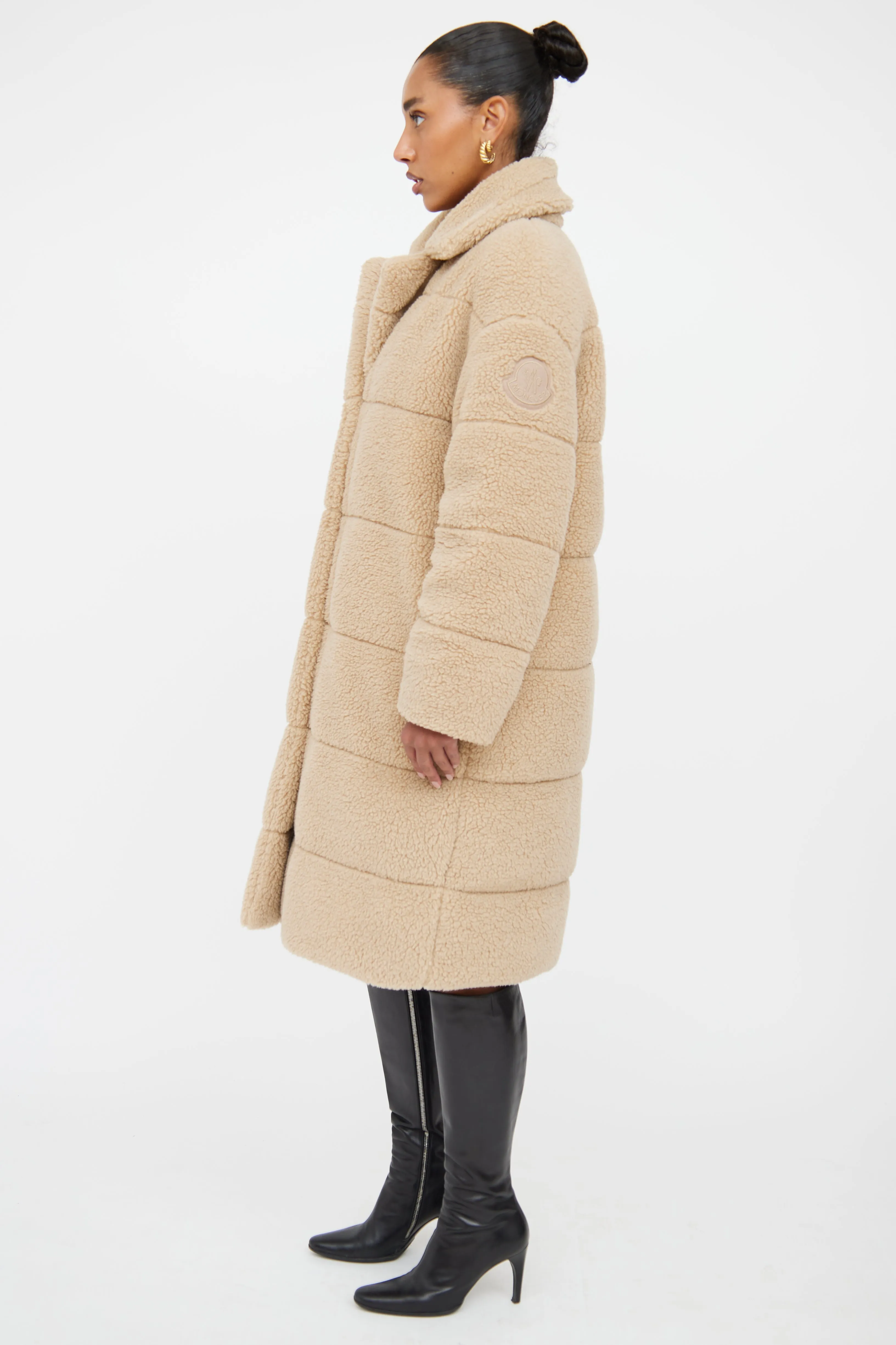 Beige Bagaud Reversible Teddy Puffer Coat