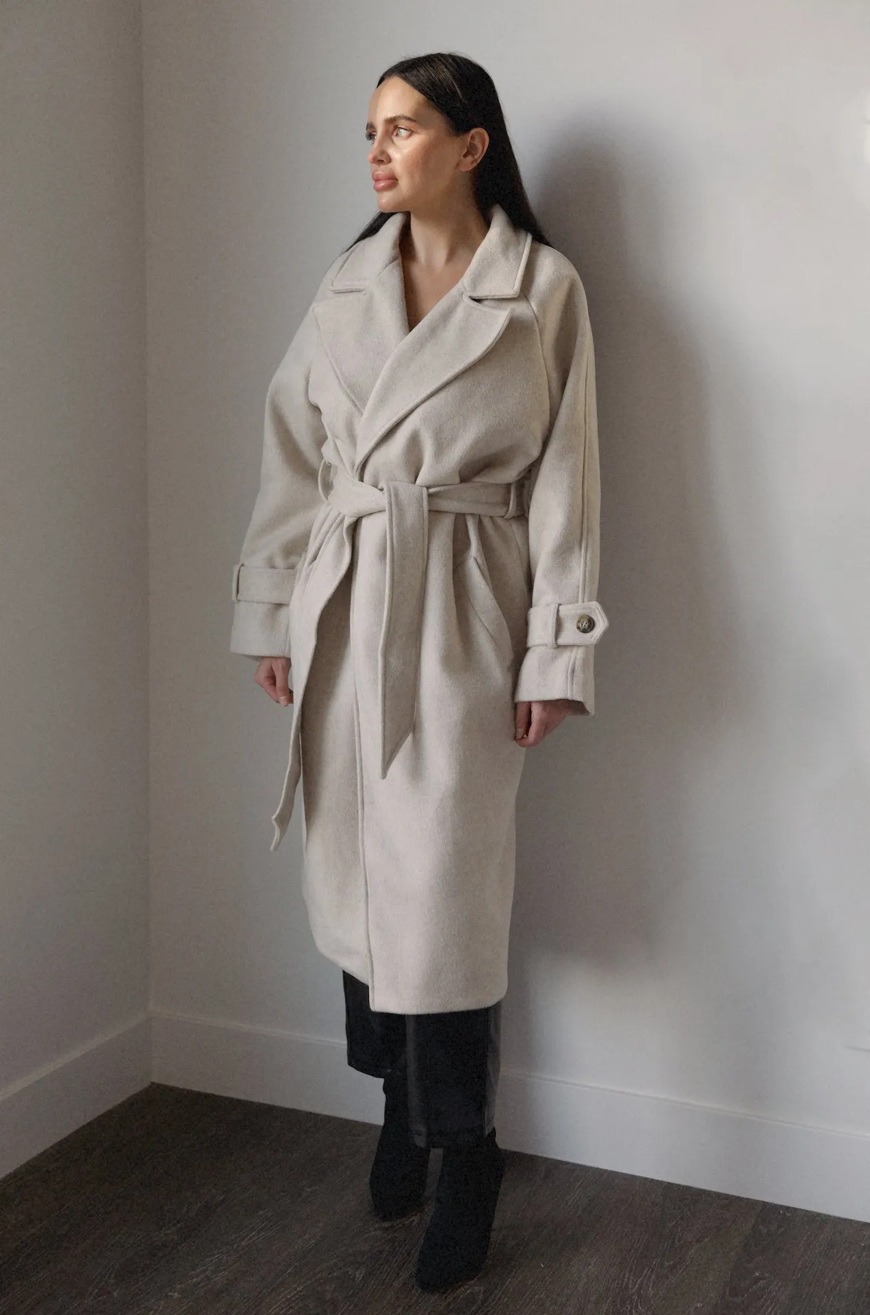 Belted Wool Blend Coat