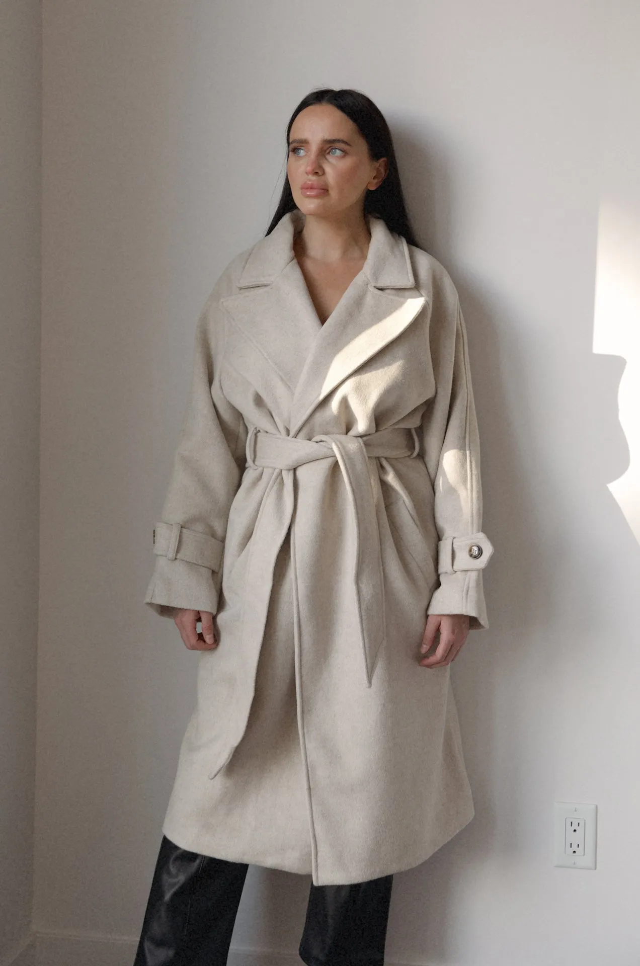 Belted Wool Blend Coat