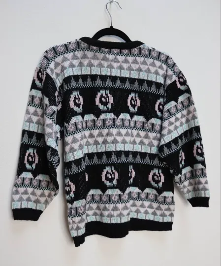 Black, Pink   Blue Patterned Jumper - S