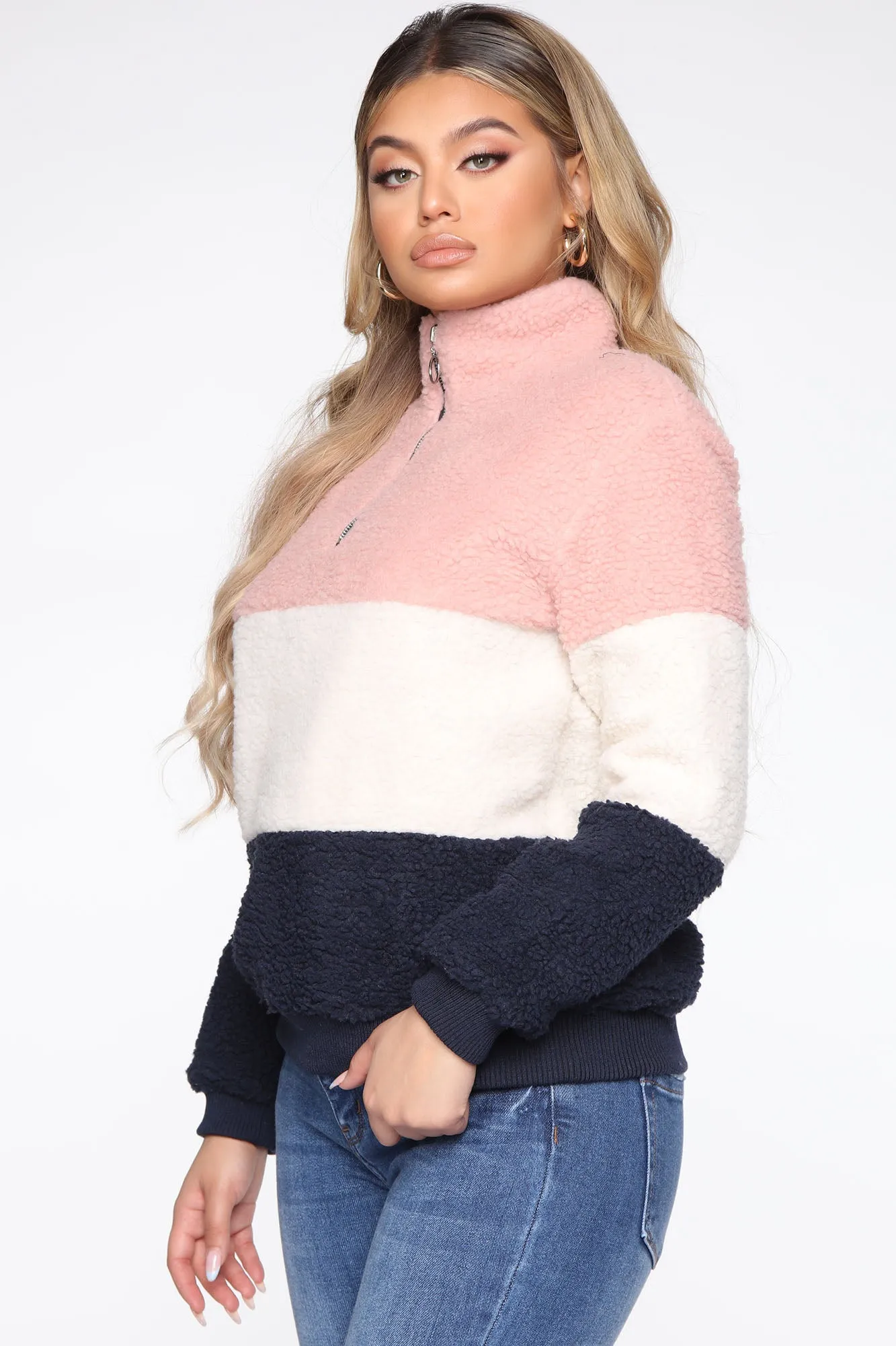 Block Him Out Pullover - Mauve/combo