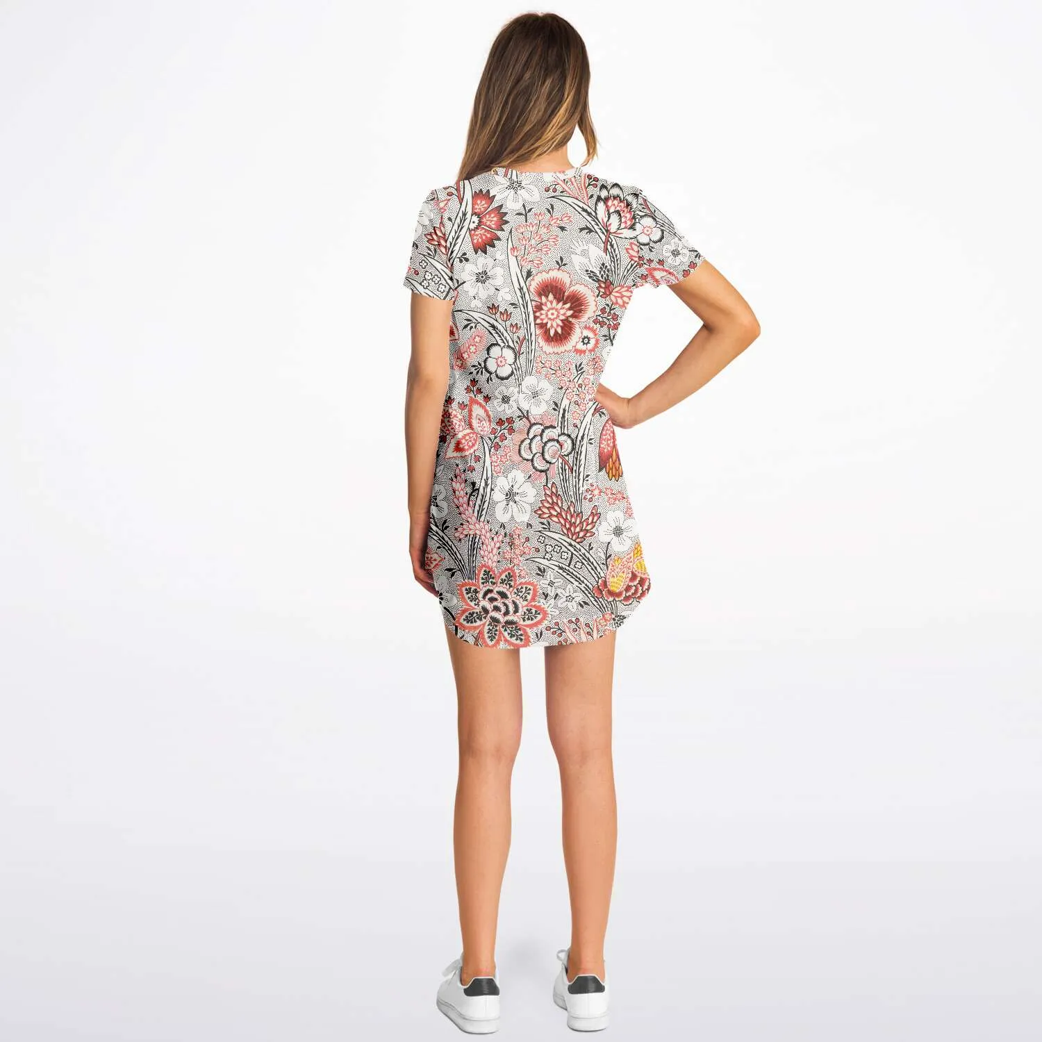 Blood Orange Floral T Shirt Dress