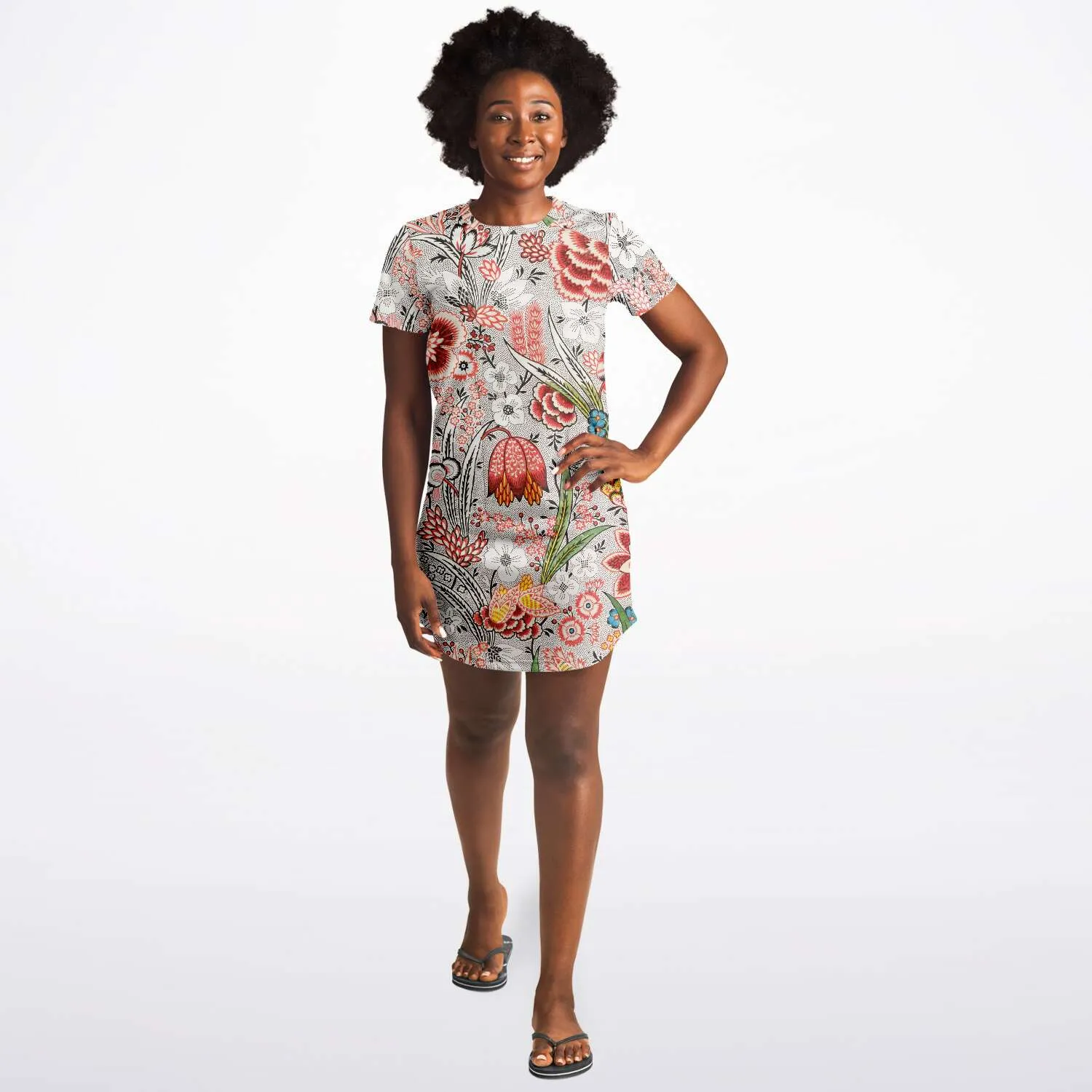 Blood Orange Floral T Shirt Dress