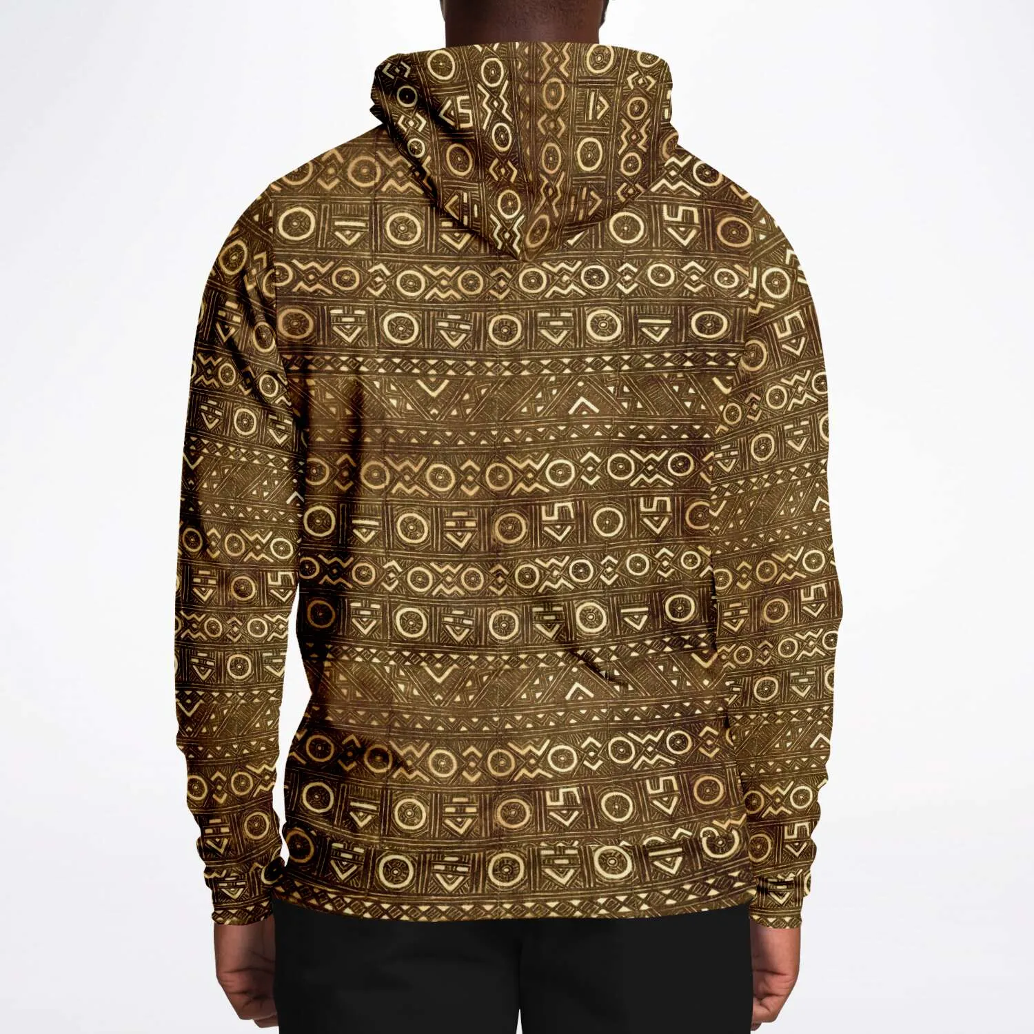 Bogolan Tribal Hoodie, Boho, Kuba, Kilim, Baluch, Ethnic Sweatshirt Jacket Mali Mudcloth African Hippie Pullover Hoodie