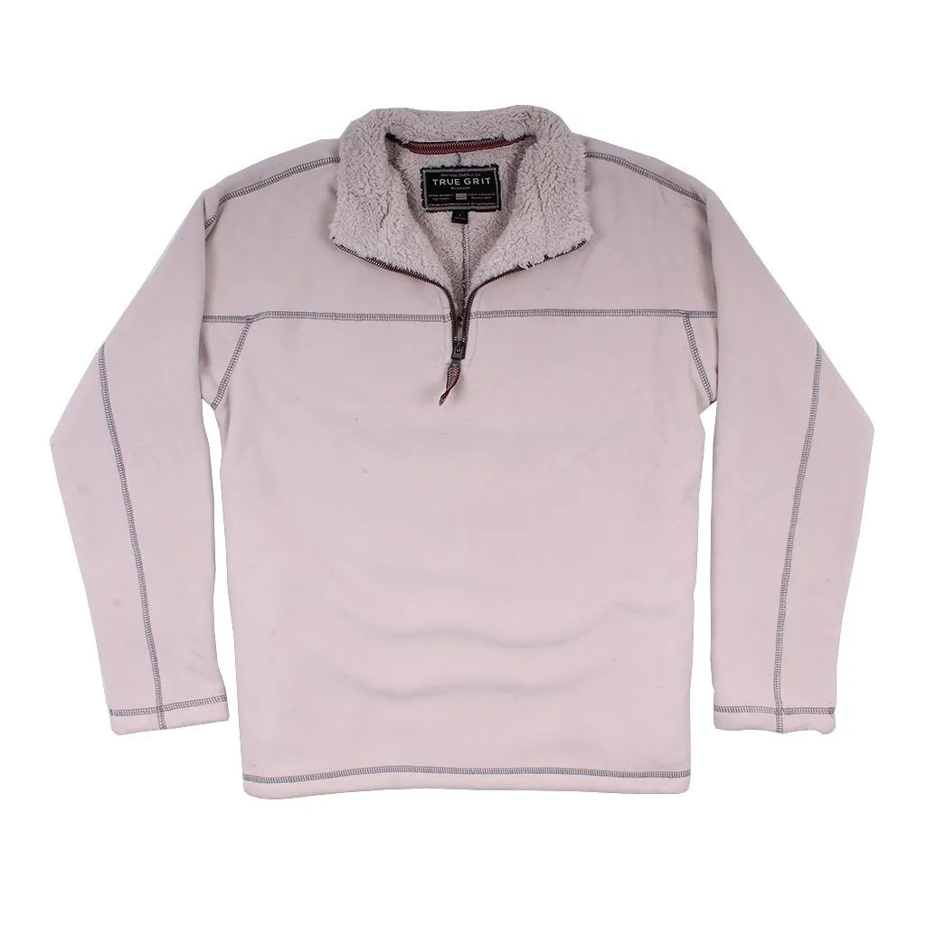 Bonded Polar Fleece & Sherpa Lined 1/4 Zip Pullover with Pockets