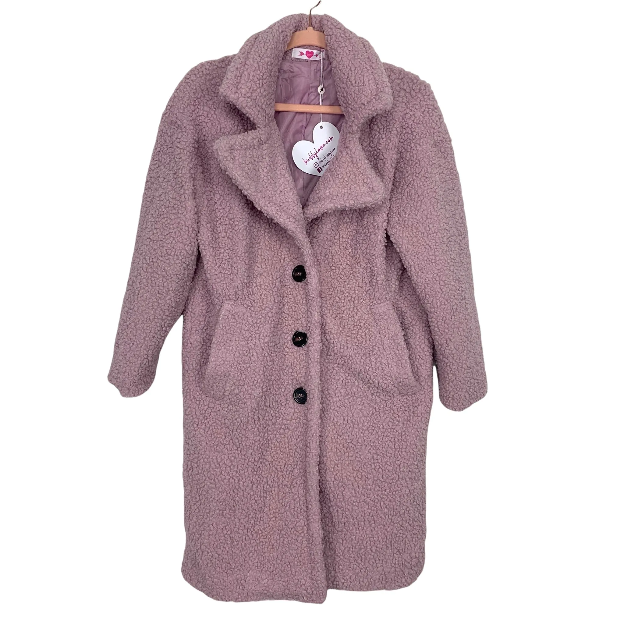 Buddy Love Lavendar Faux Fur Teddy Coat NWT- Size S