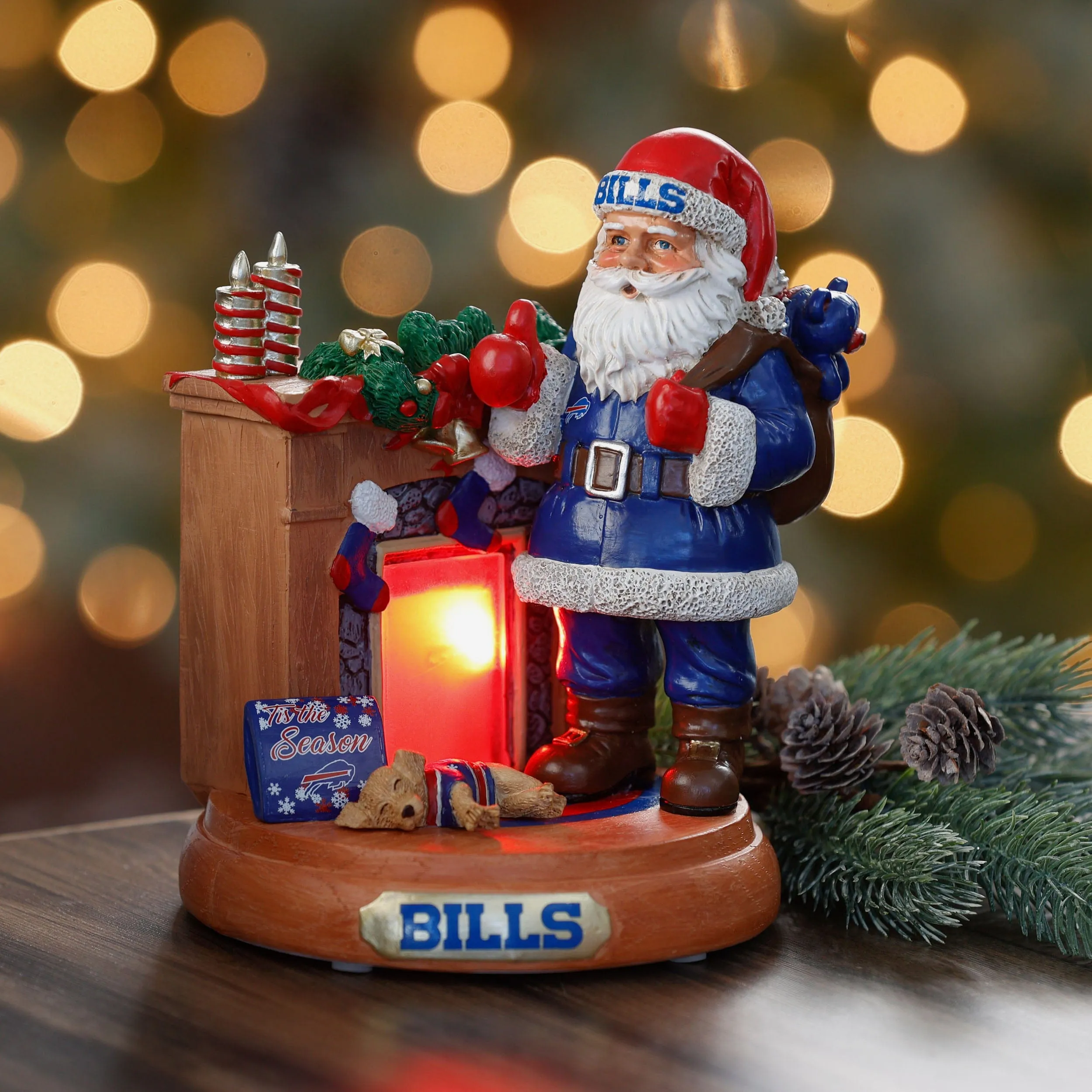 Buffalo Bills Santa Fireplace Figurine