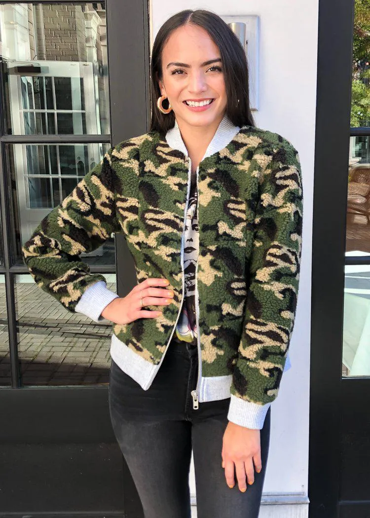 Chaser Teddy Camo Bomber Jacket ***FINAL SALE***