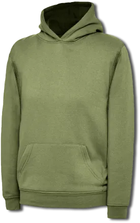 Childrens Classic Hooded Sweatshirt | Military Green