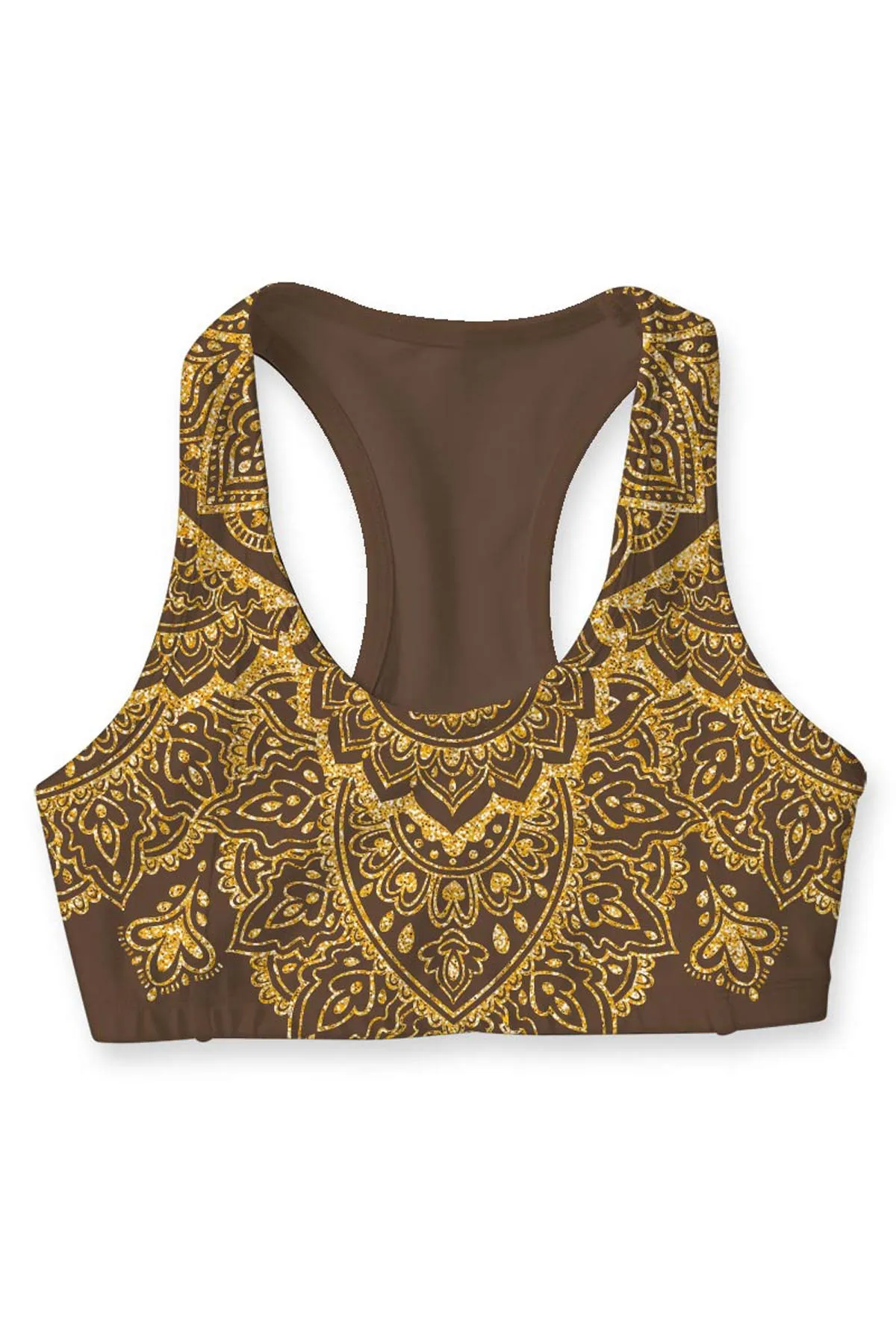 Chocolate Nirvana Stella Brown Seamless Racerback Sports Bra - Women