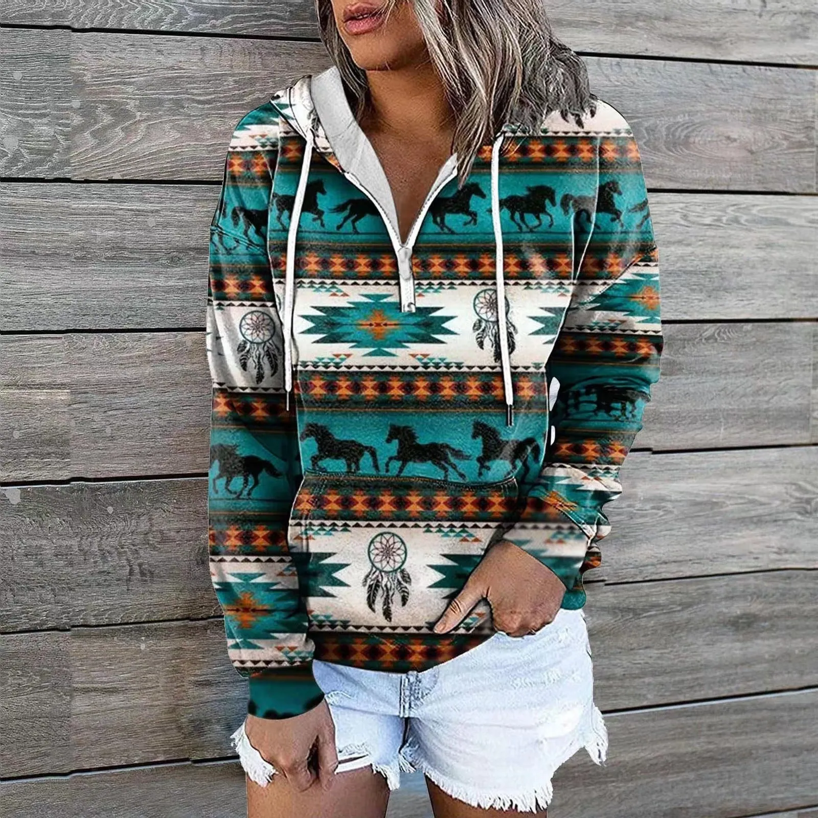 Classic Beautiful Women's Glamorous Ethnic Hoodie Tops