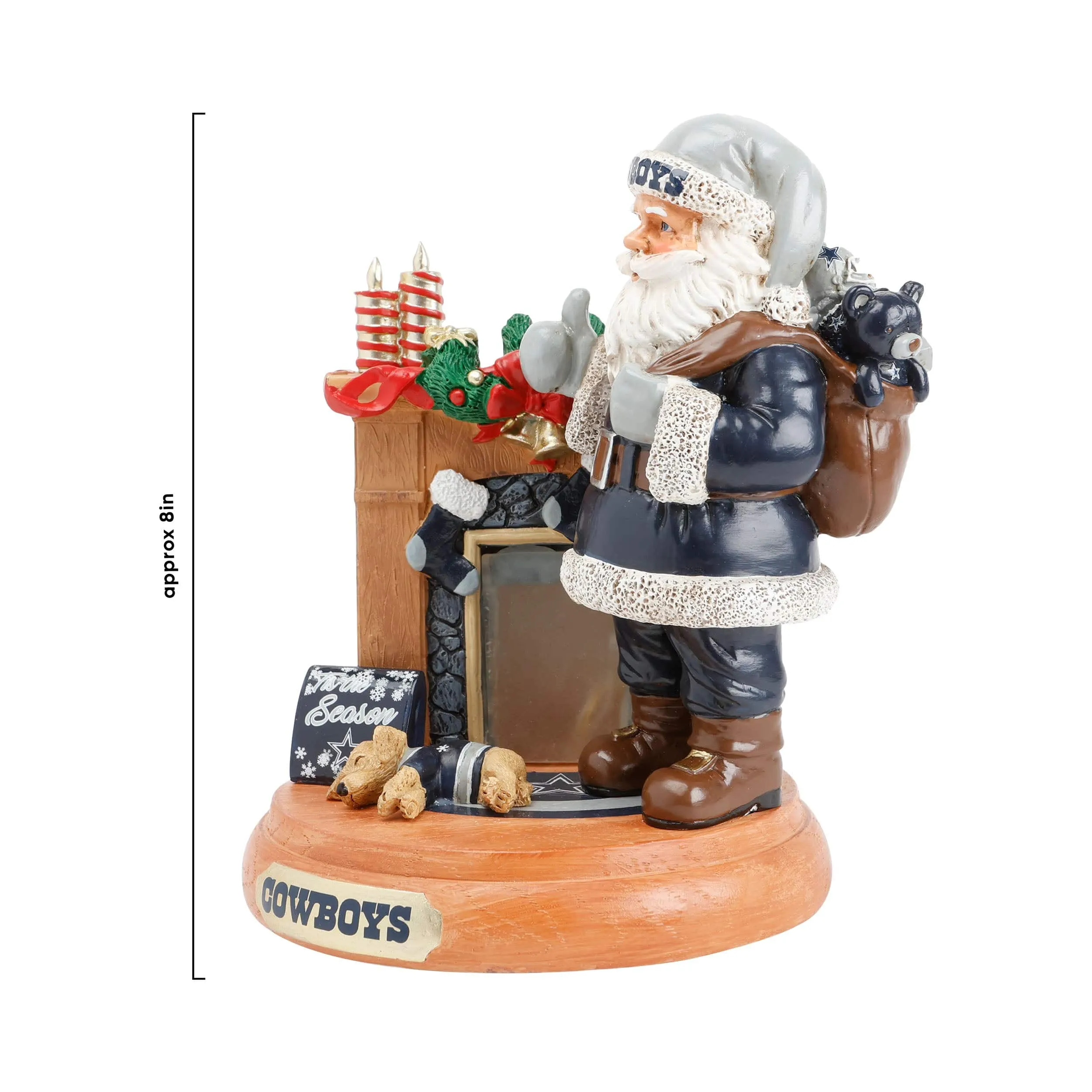 Dallas Cowboys NFL Santa Fireplace Figurine