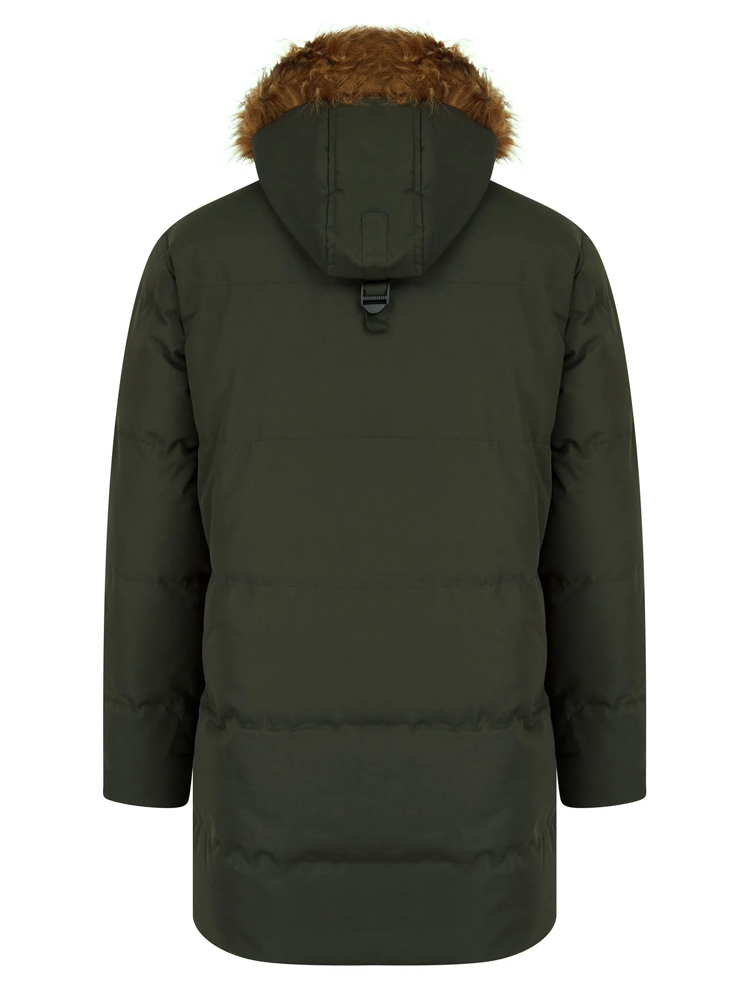 Darryl Padded Parka Coat with Faux Fur Trim Hood in Khaki - Tokyo Laundry