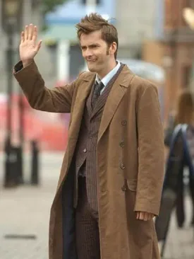 David Tennant Brown Wool Coat