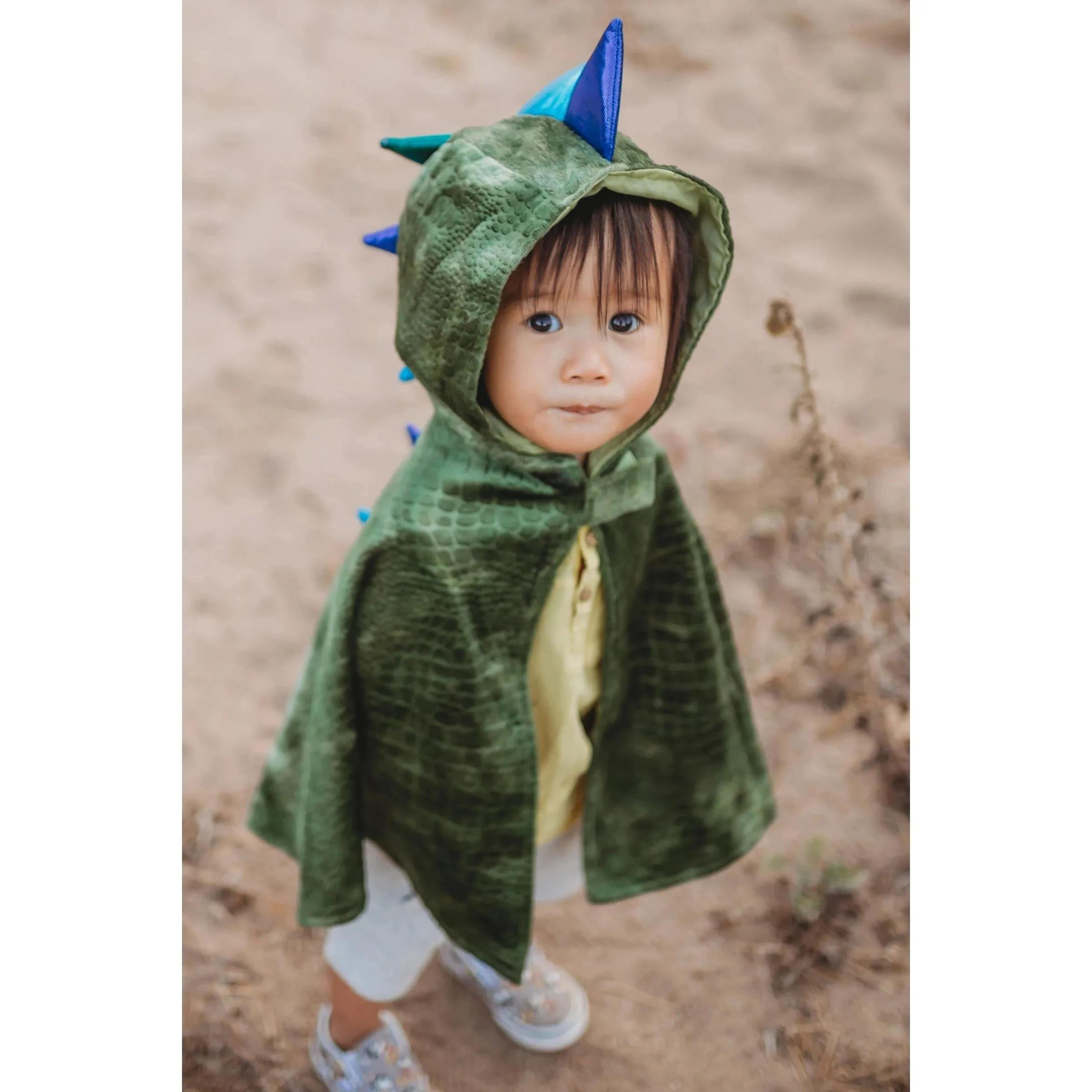 dragon toddler cape green/blue size 2-3