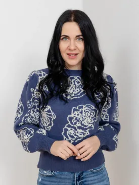 Elegant Flower Pattern Sweater