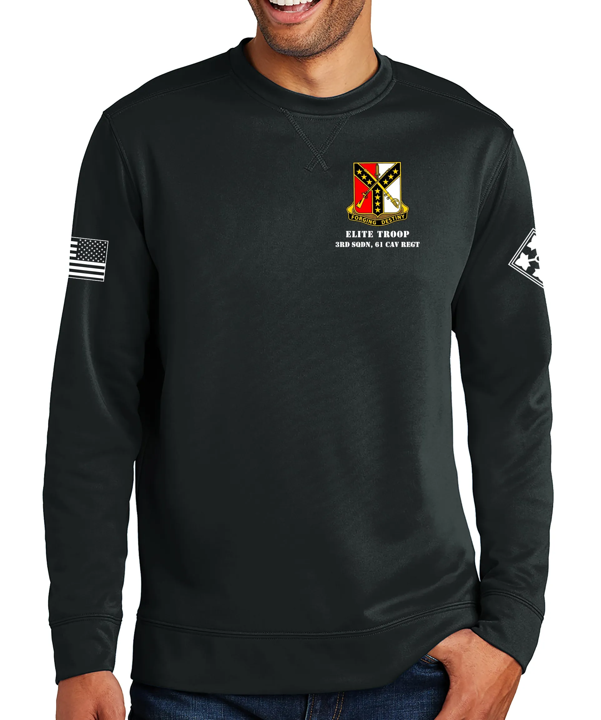 Elite Polyester Crewneck Unisex Sweatshirt. This shirt IS approved for PT.