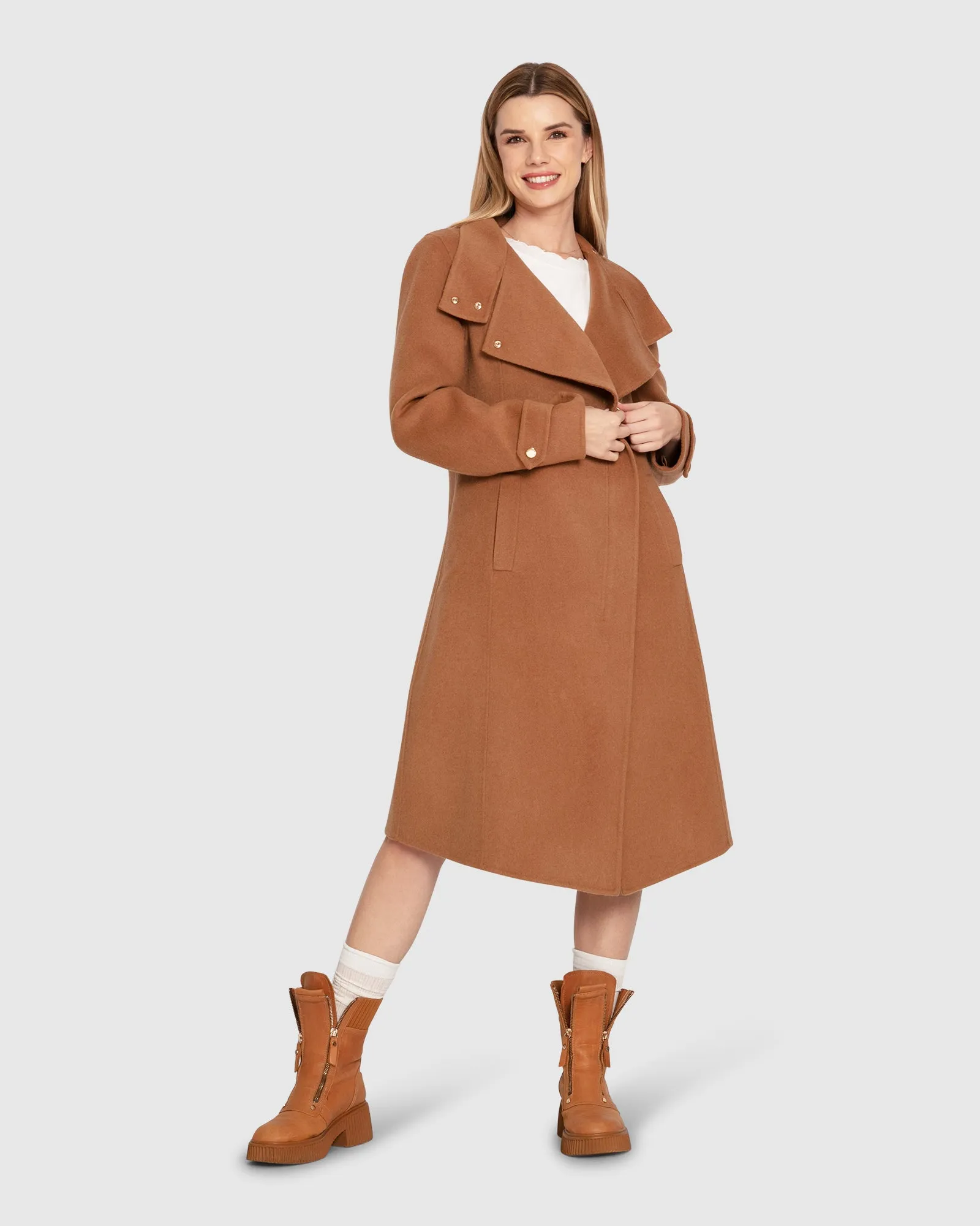 Envy Me Zipped Coat - Camel