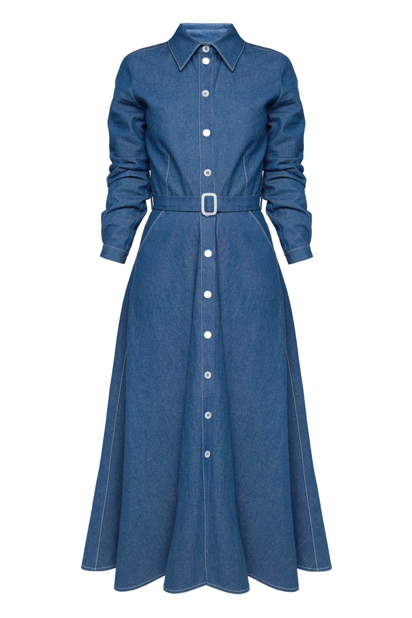 ESTI blue denim midi shirt dress