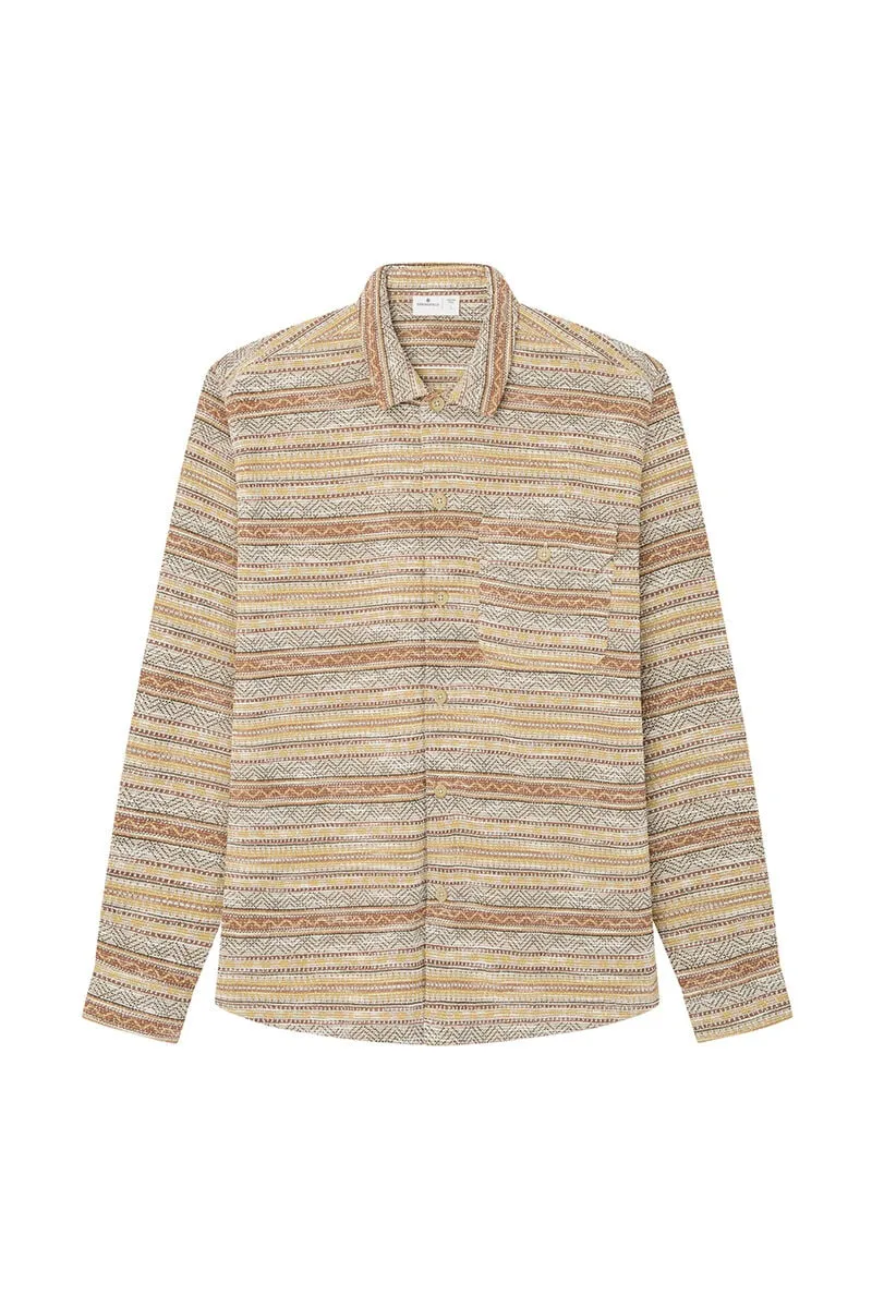 Ethnic Jacquard Shirt - Tan