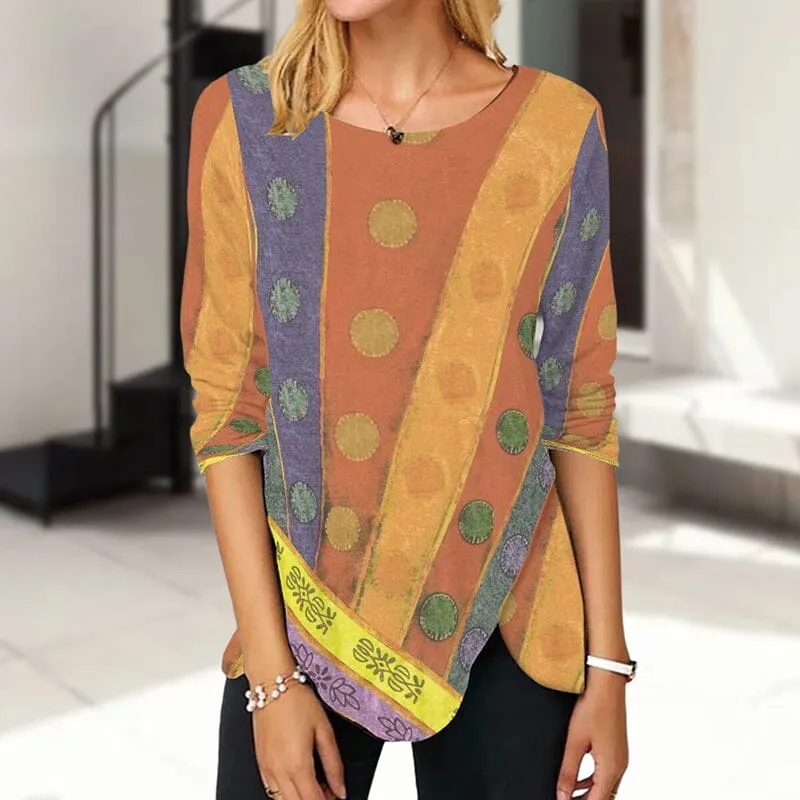 Ethnic Print Long Sleeve T-Shirt