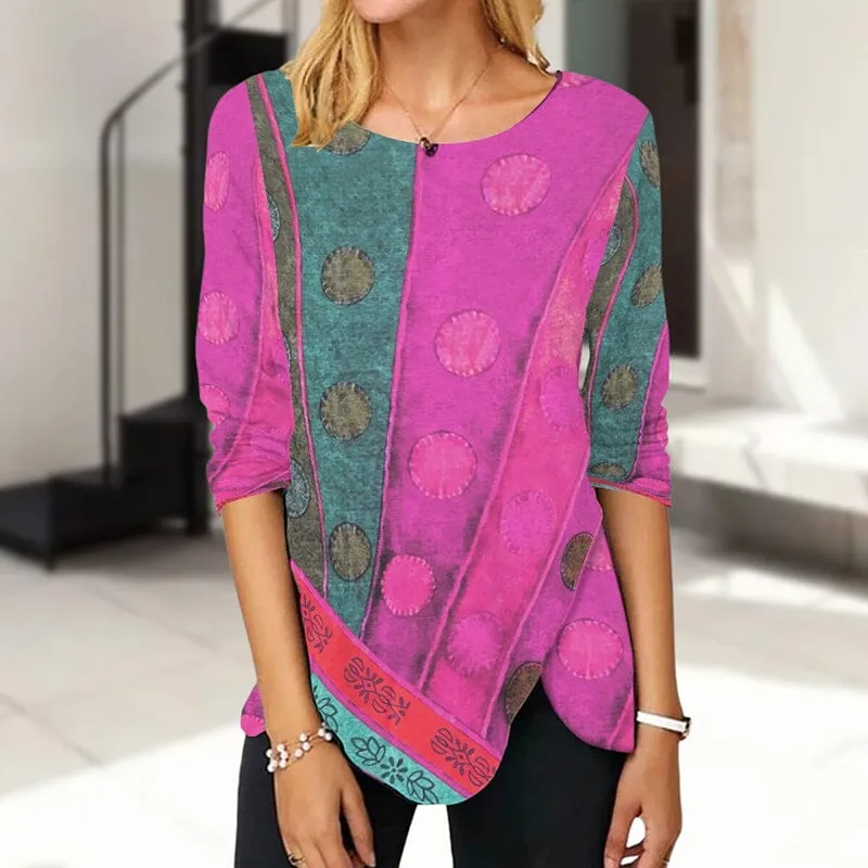 Ethnic Print Long Sleeve T-Shirt