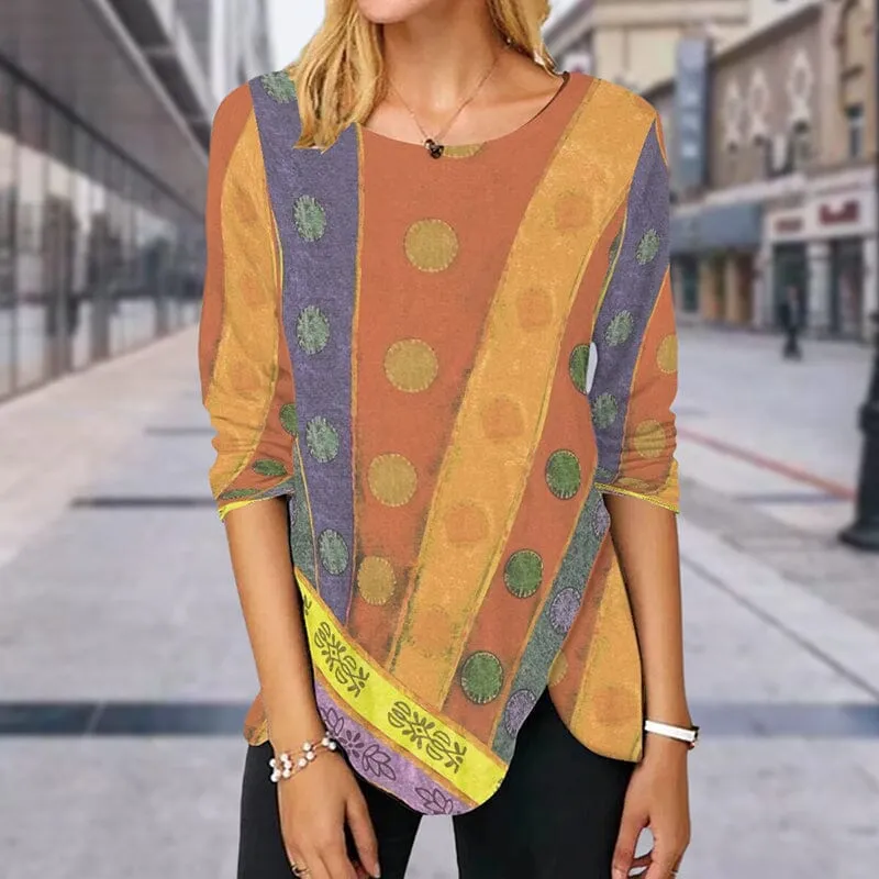 Ethnic Print Long Sleeve T-Shirt